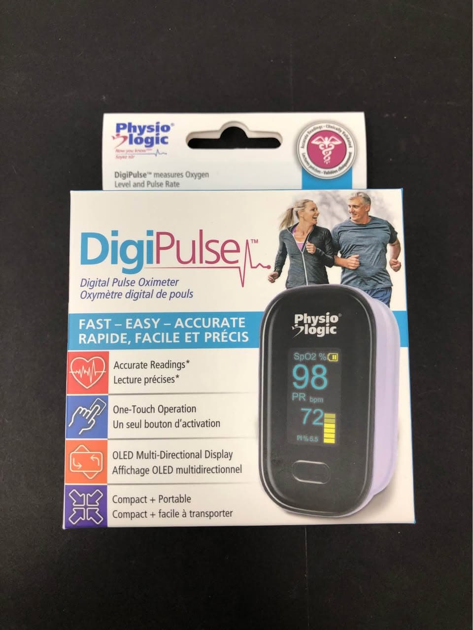 Physio Logic DigiPulse Finger Oximeter - New, Fast SpO2 & Heart Rate Monitor