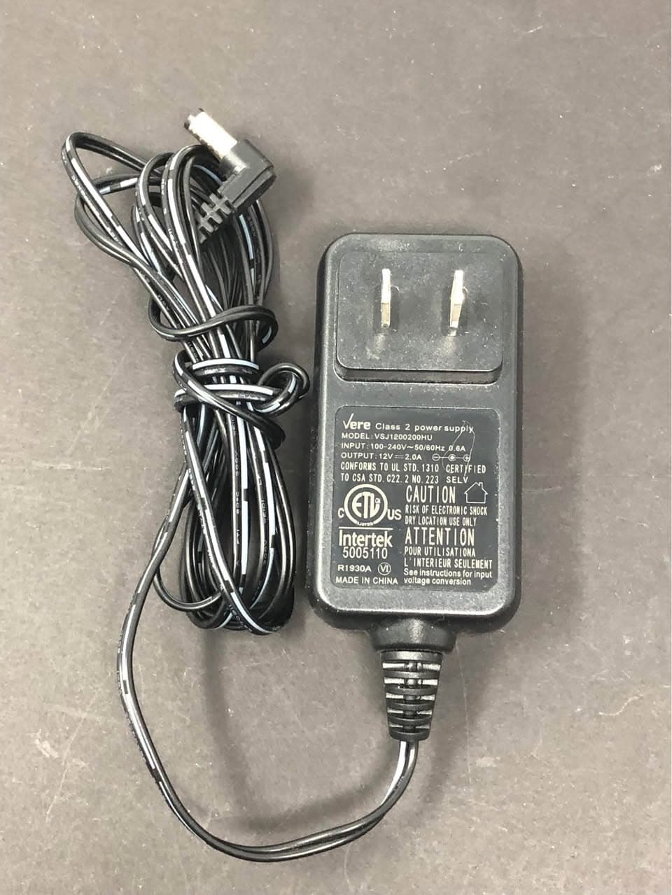 VSJ1200200HU 12V 2A Class 2 Power Supply Adapter Pre-Owned