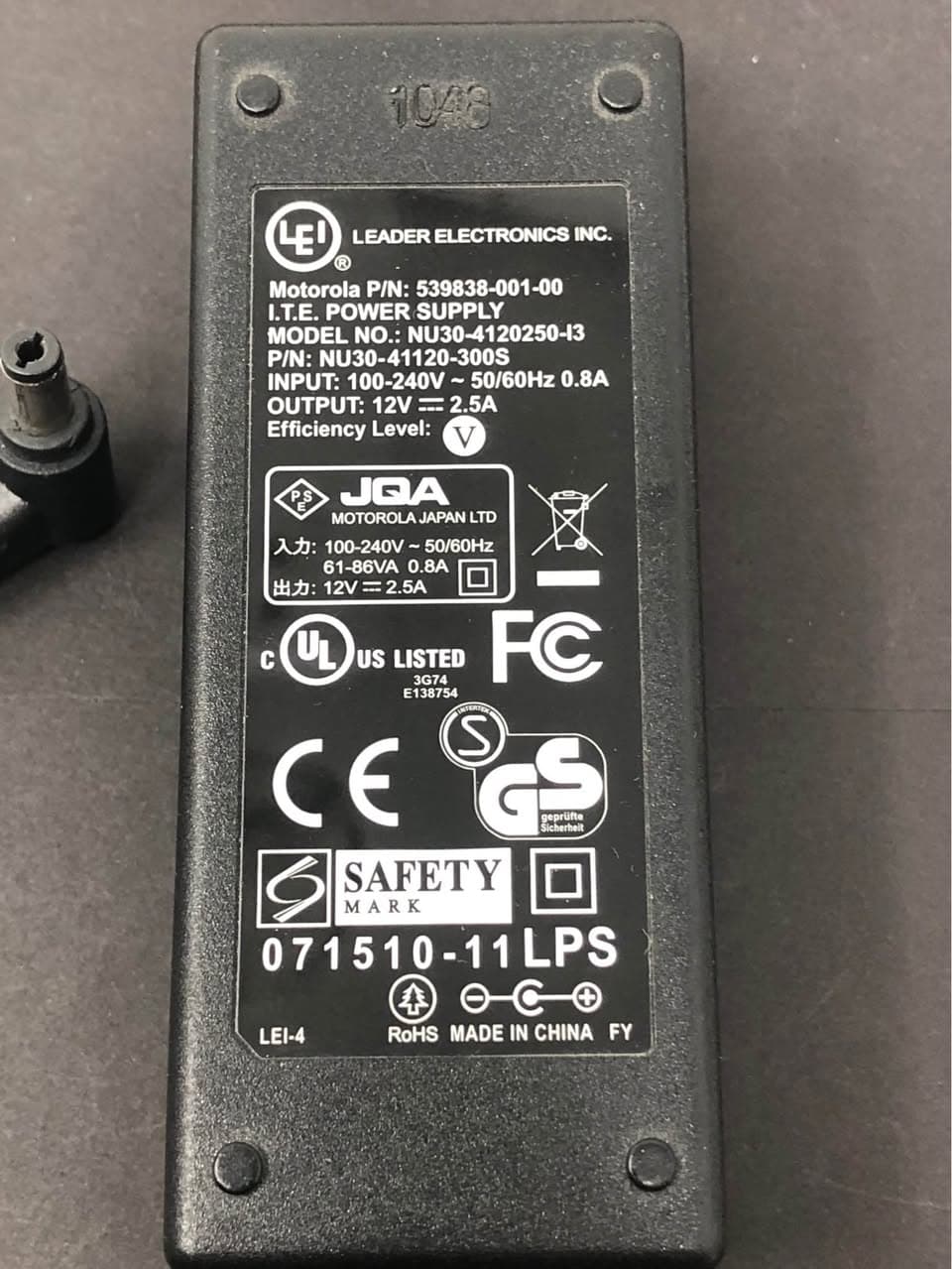 LEI NU30-41220250 Power Supply 12V 2.5A Adapter Pre-Owned - Thumbnail 5