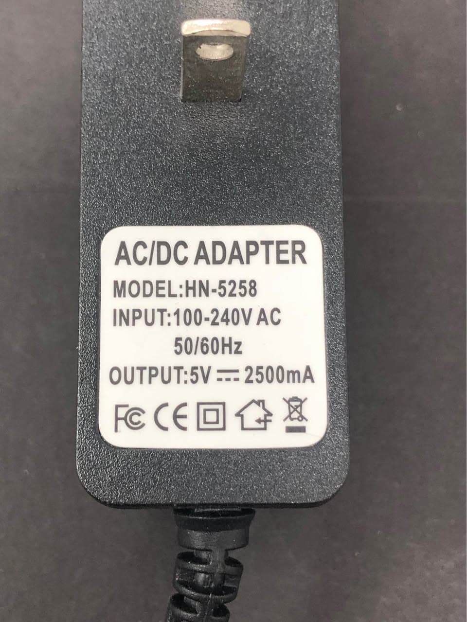 HN-5258 Switching AC/DC Adapter 5V 3A MicroUSB Pre-Owned - Thumbnail 5
