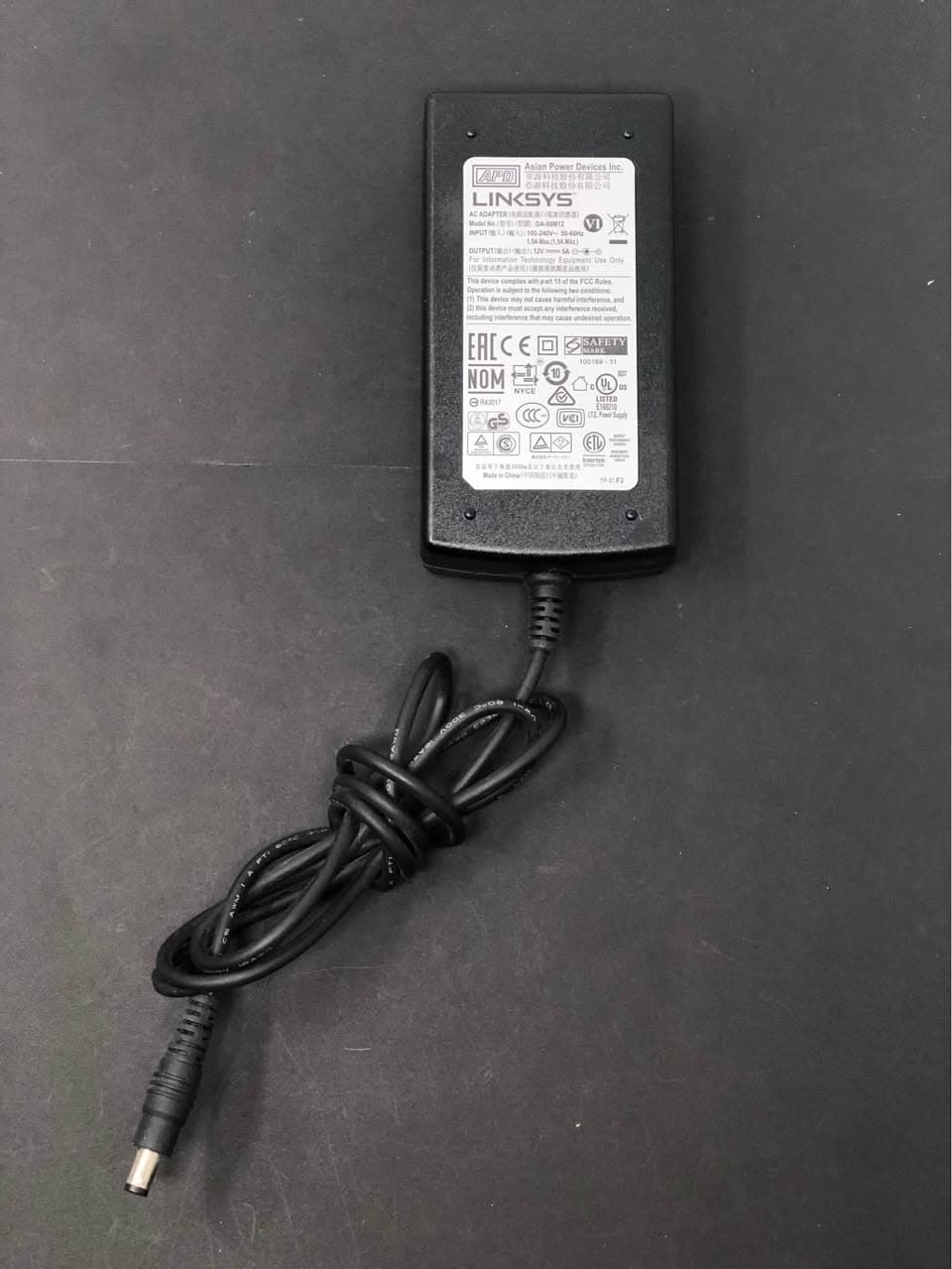 Linksys DA-60M12 AC Adapter 12V 5A Power Supply Pre-Owned