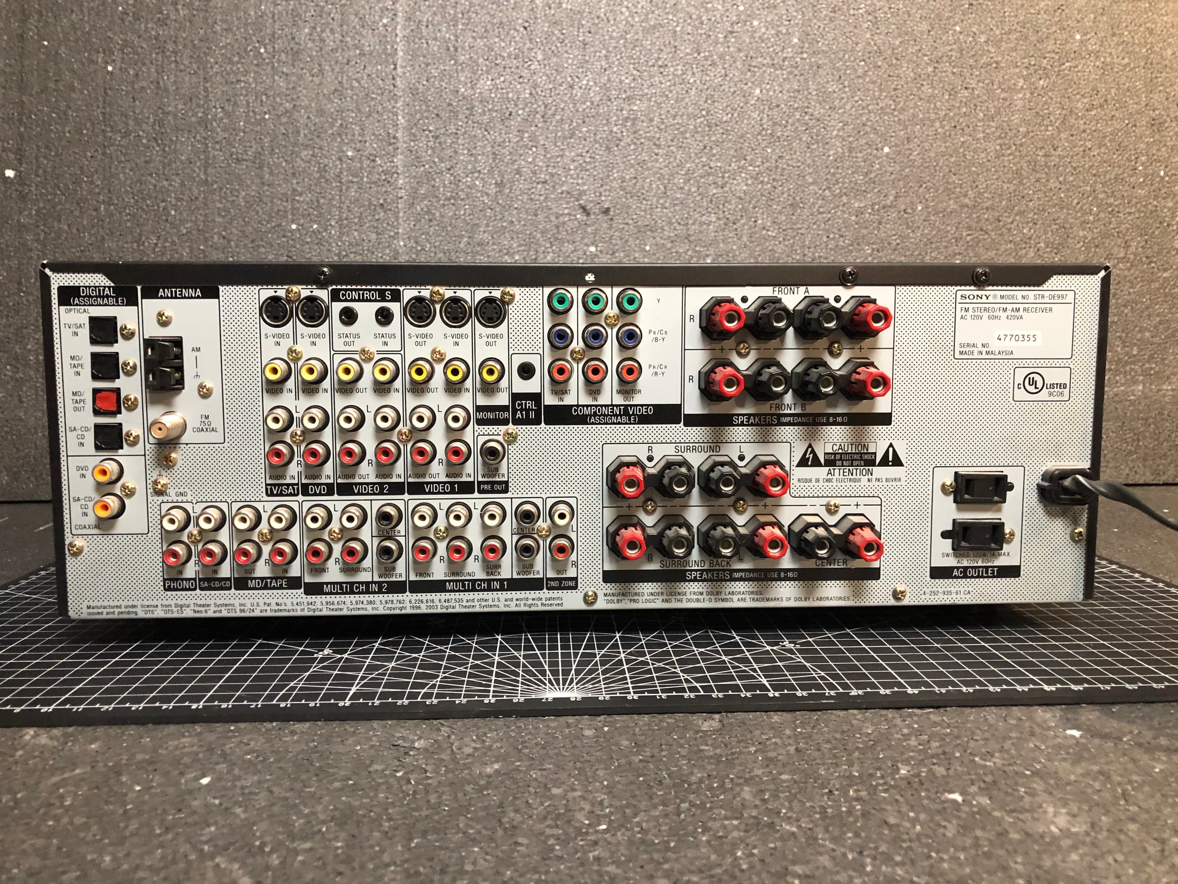 Sony STR-DE997 FM Stereo AM/FM Receiver 120V 60Hz 420VA Pre-Owned - Thumbnail 2