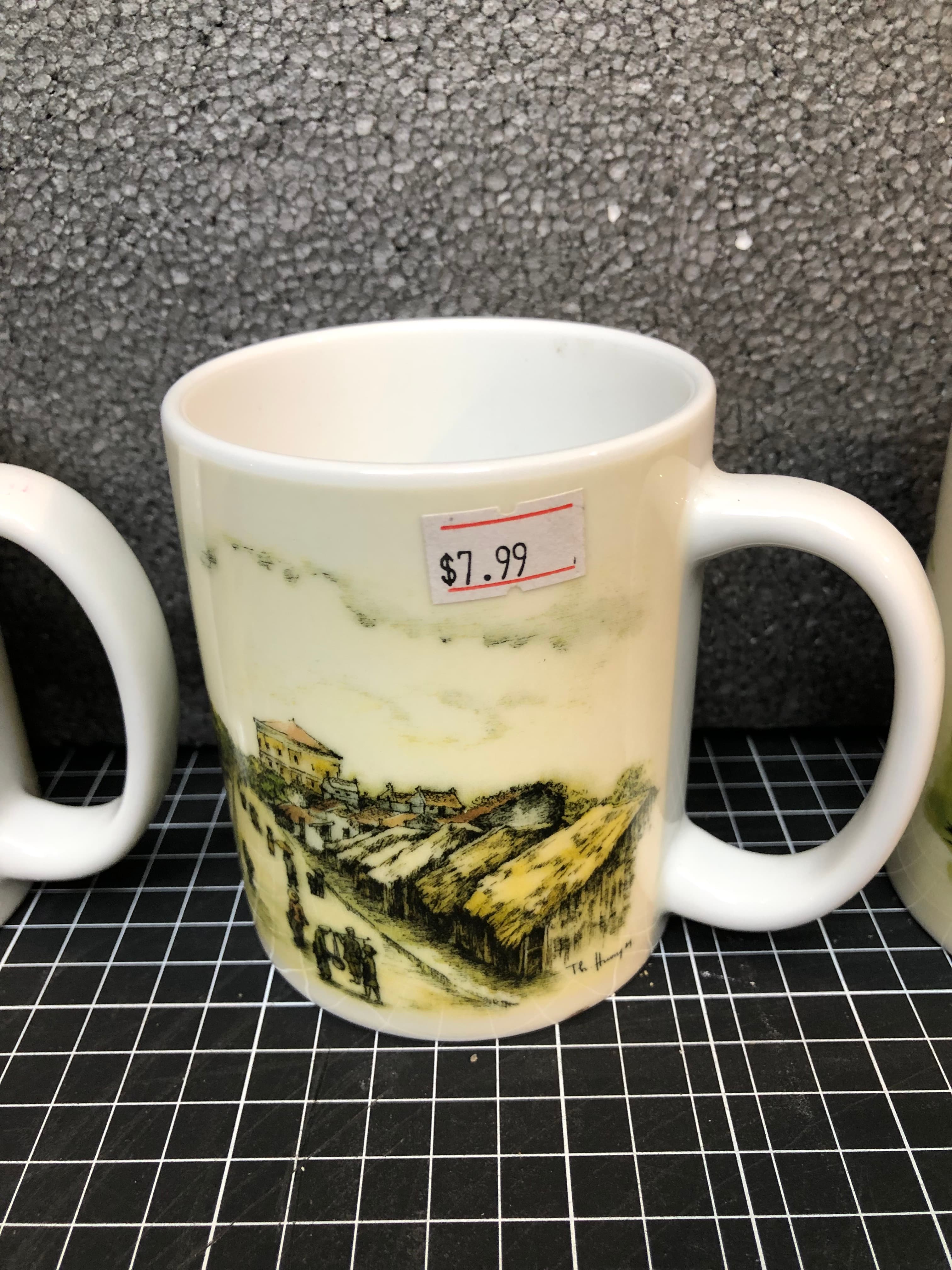 Set of 7 Scenic Ceramic Mugs - New, Durable Design - Thumbnail 7