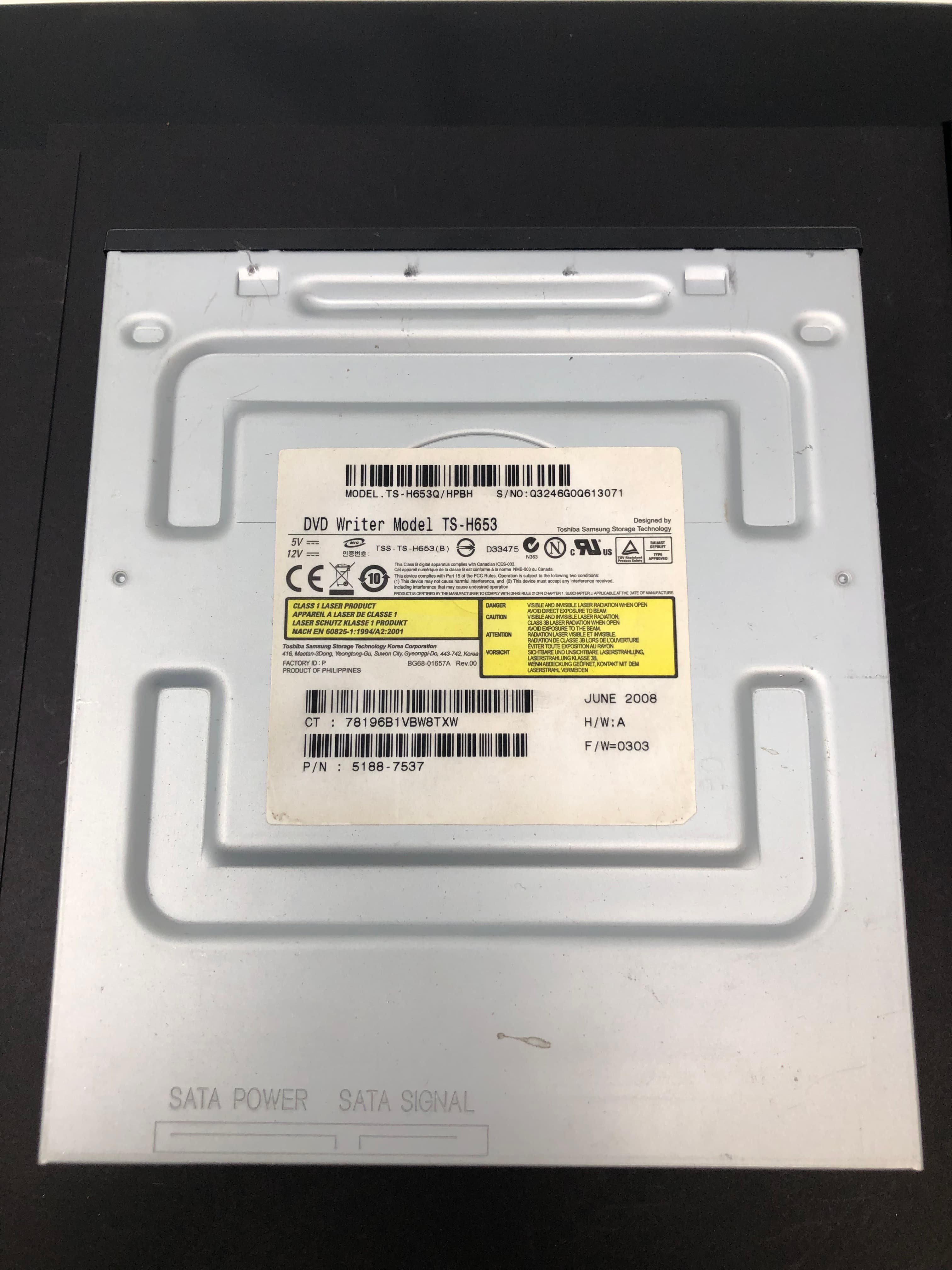 TS-H653 DVD Writer Drive SATA Pre-Owned - Thumbnail 2