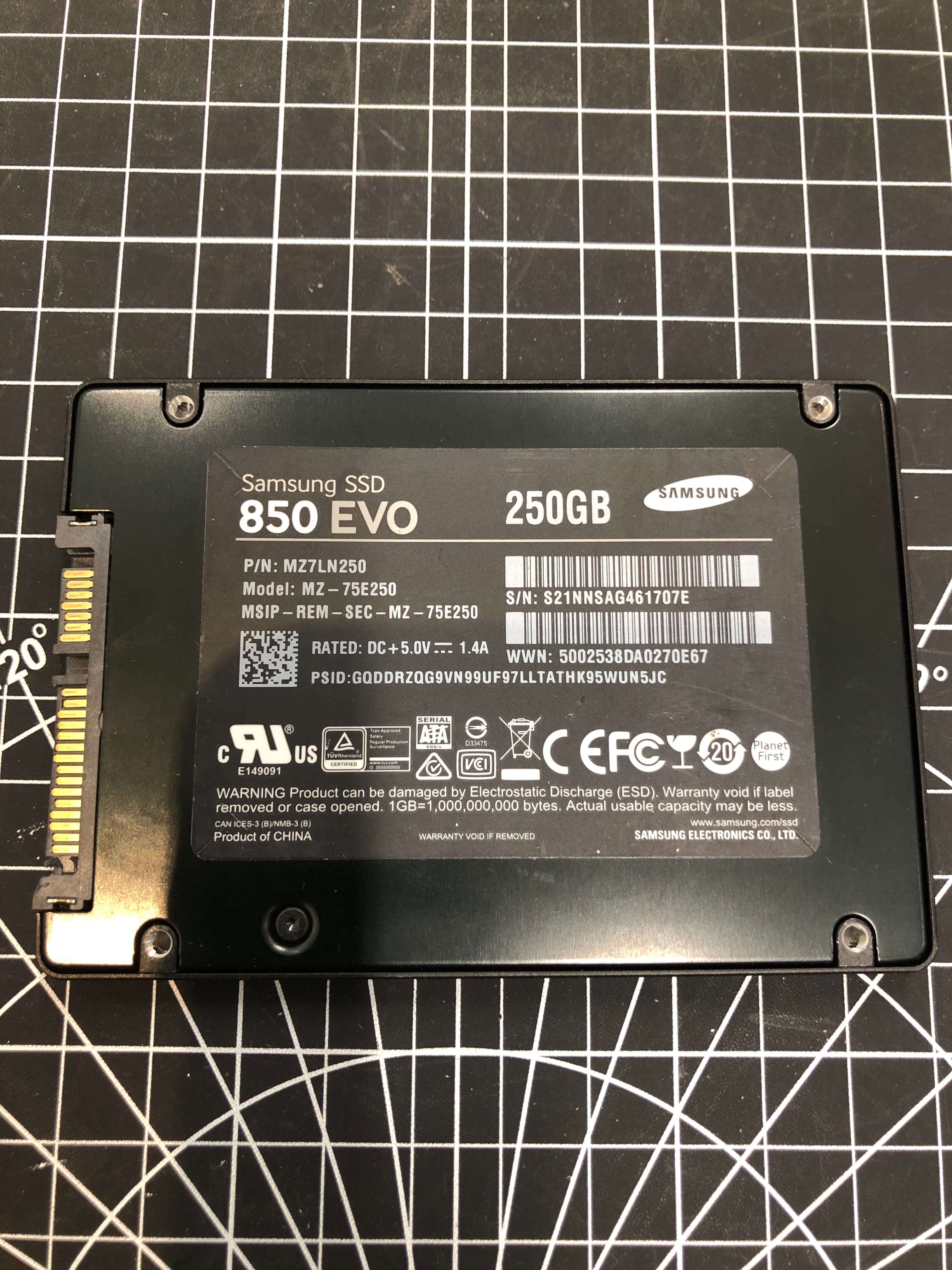 Samsung 850 EVO 250GB SSD MZ-75E250 Pre-Owned