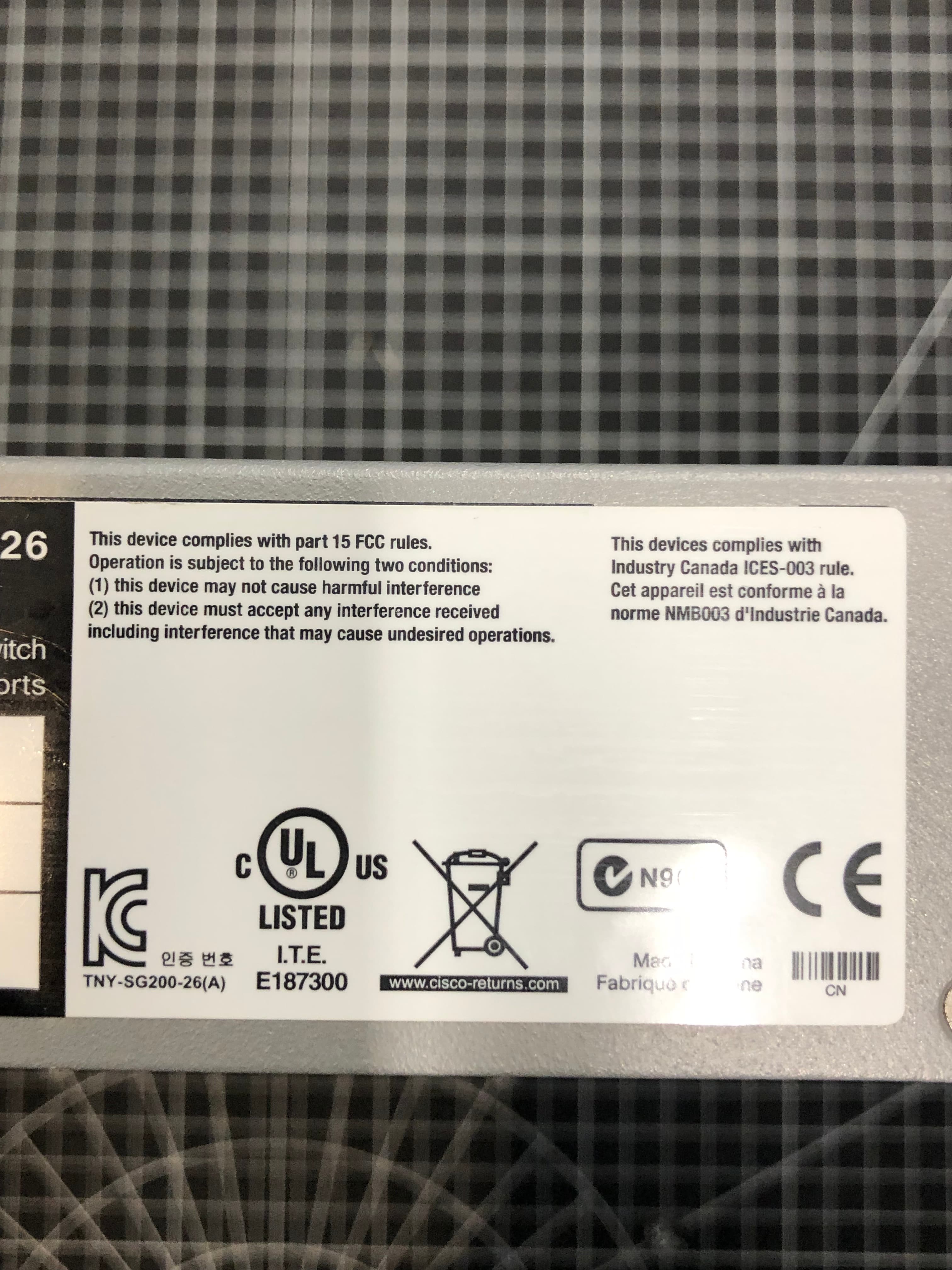 Cisco SG200-26 26-Port Gigabit Smart Switch Pre-Owned - Thumbnail 9