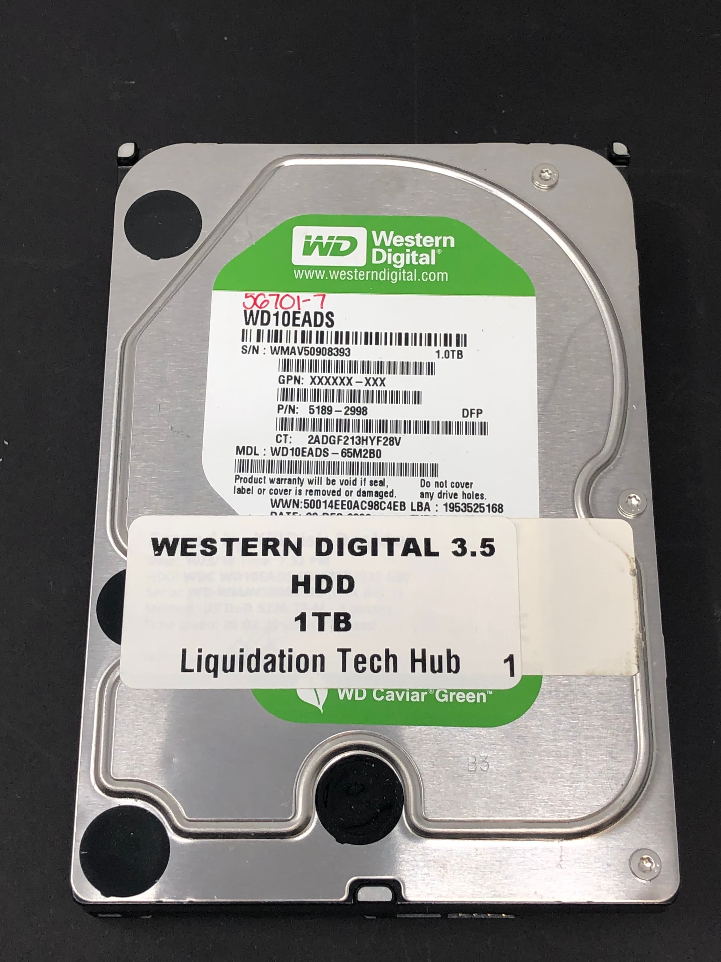 WD Caviar Green 1TB 3.5" SATA HDD WD10EADS Pre-Owned