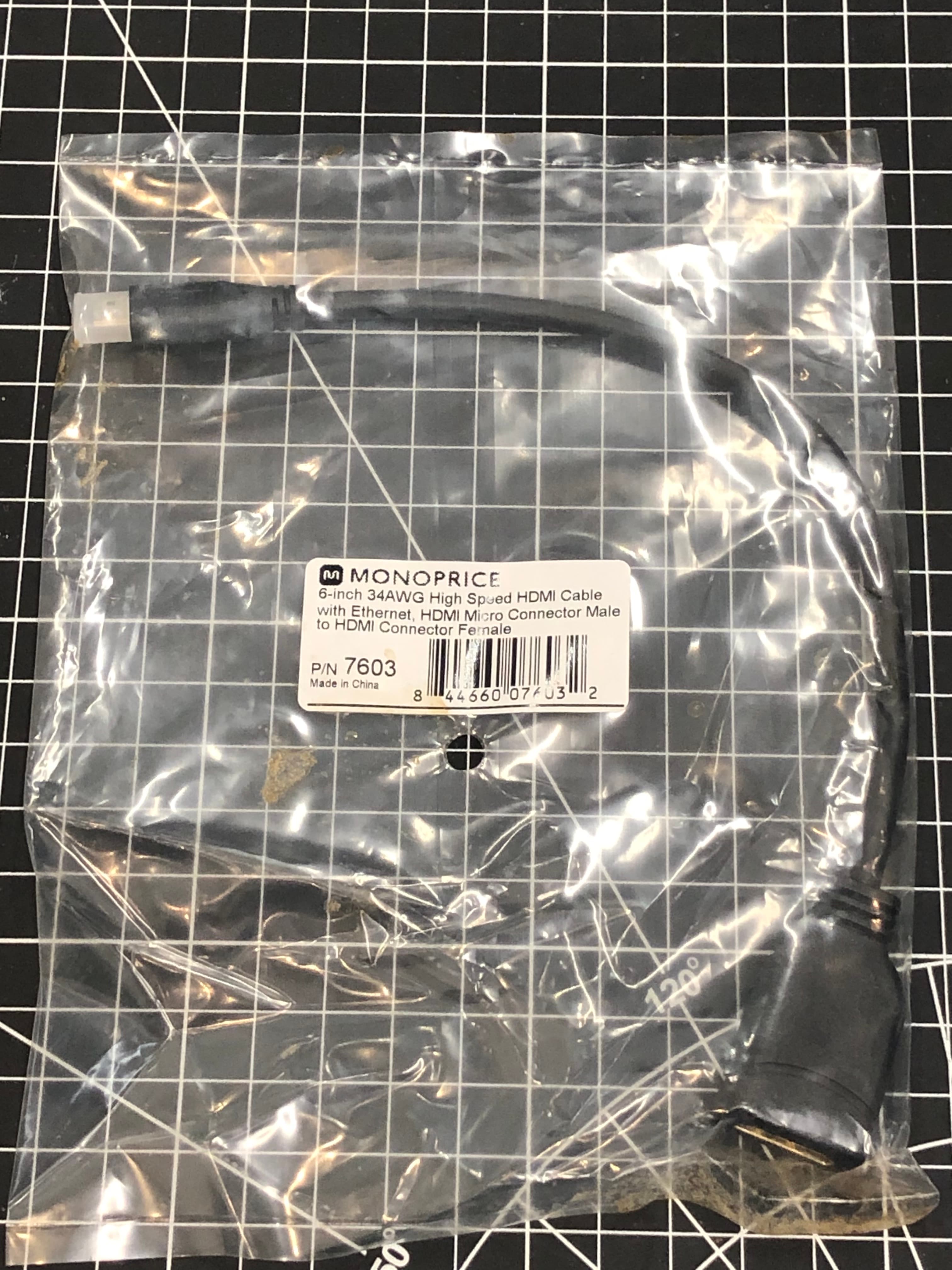 Monoprice 5-Inch HDMI Micro to HDMI Female Cable - New, High Speed 34AWG - Thumbnail 3