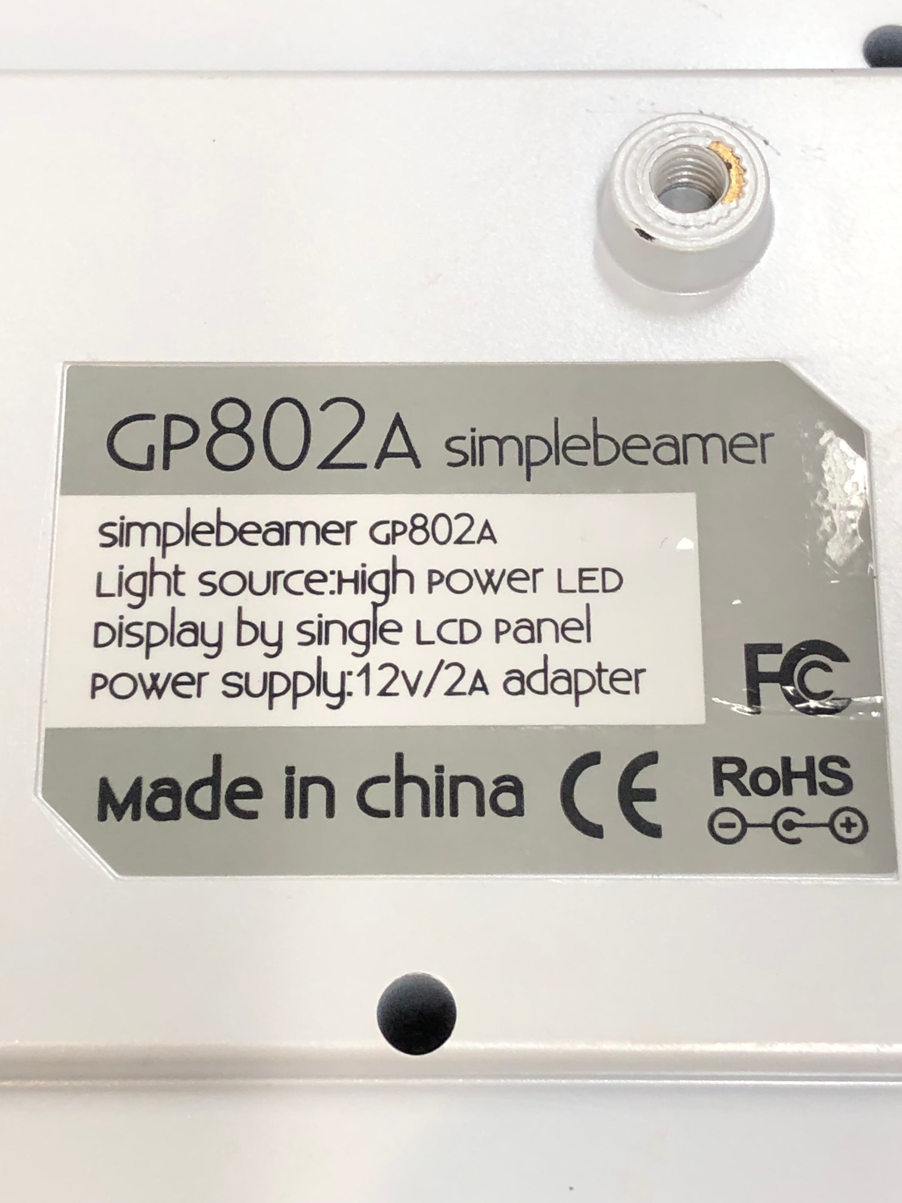 Simplebeamer GP802A LED Projector Pre-Owned - Thumbnail 2