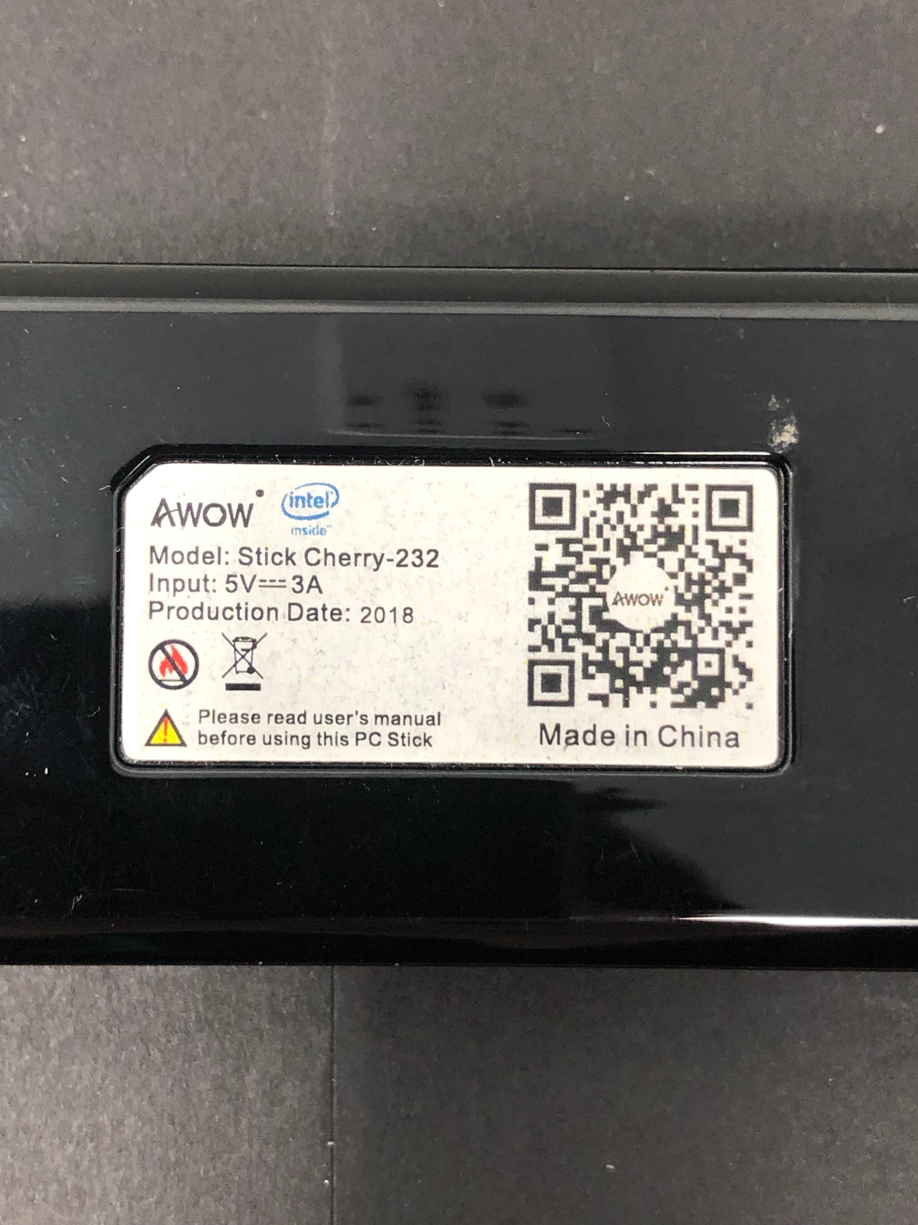 Awow Stick Cherry 232 HDMI Mini PC Stick Intel Pre-Owned - Thumbnail 3
