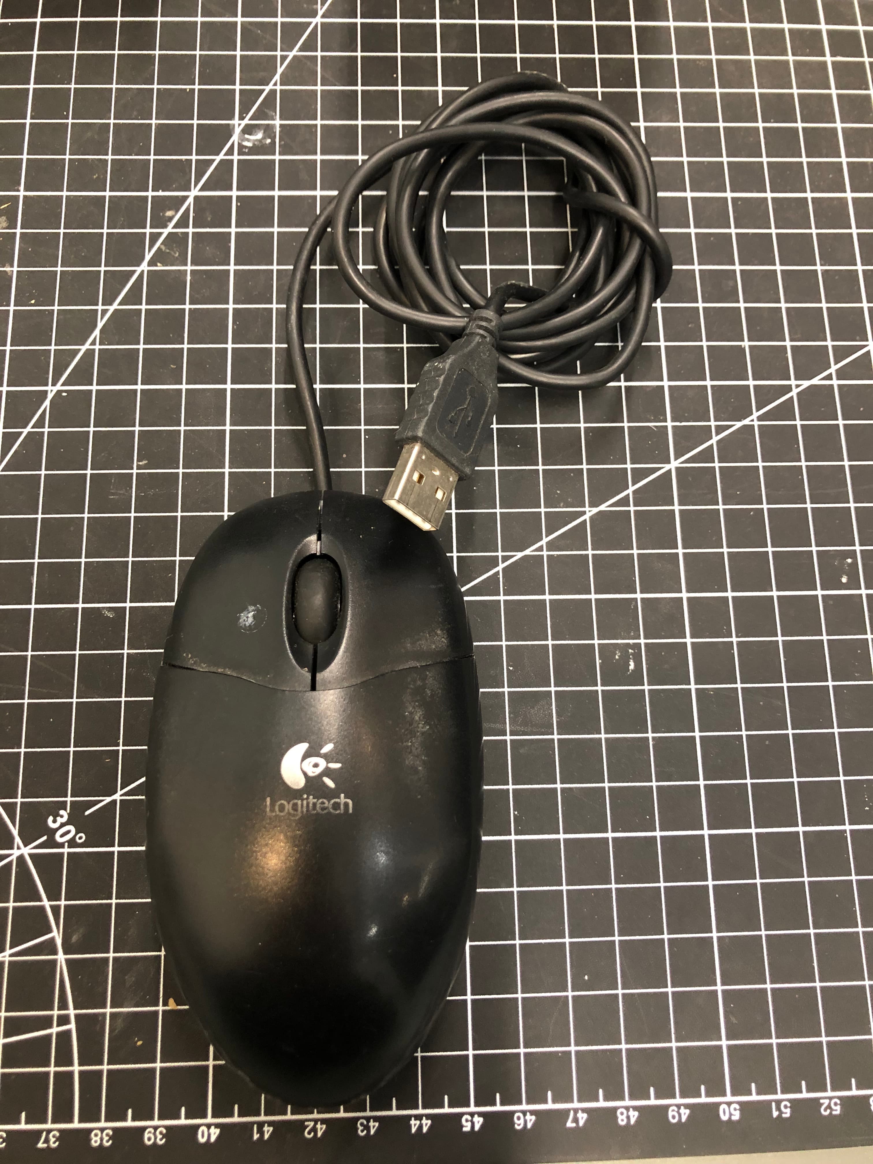 Logitech M-UAE96 Wired USB Optical Mouse Black Pre-Owned