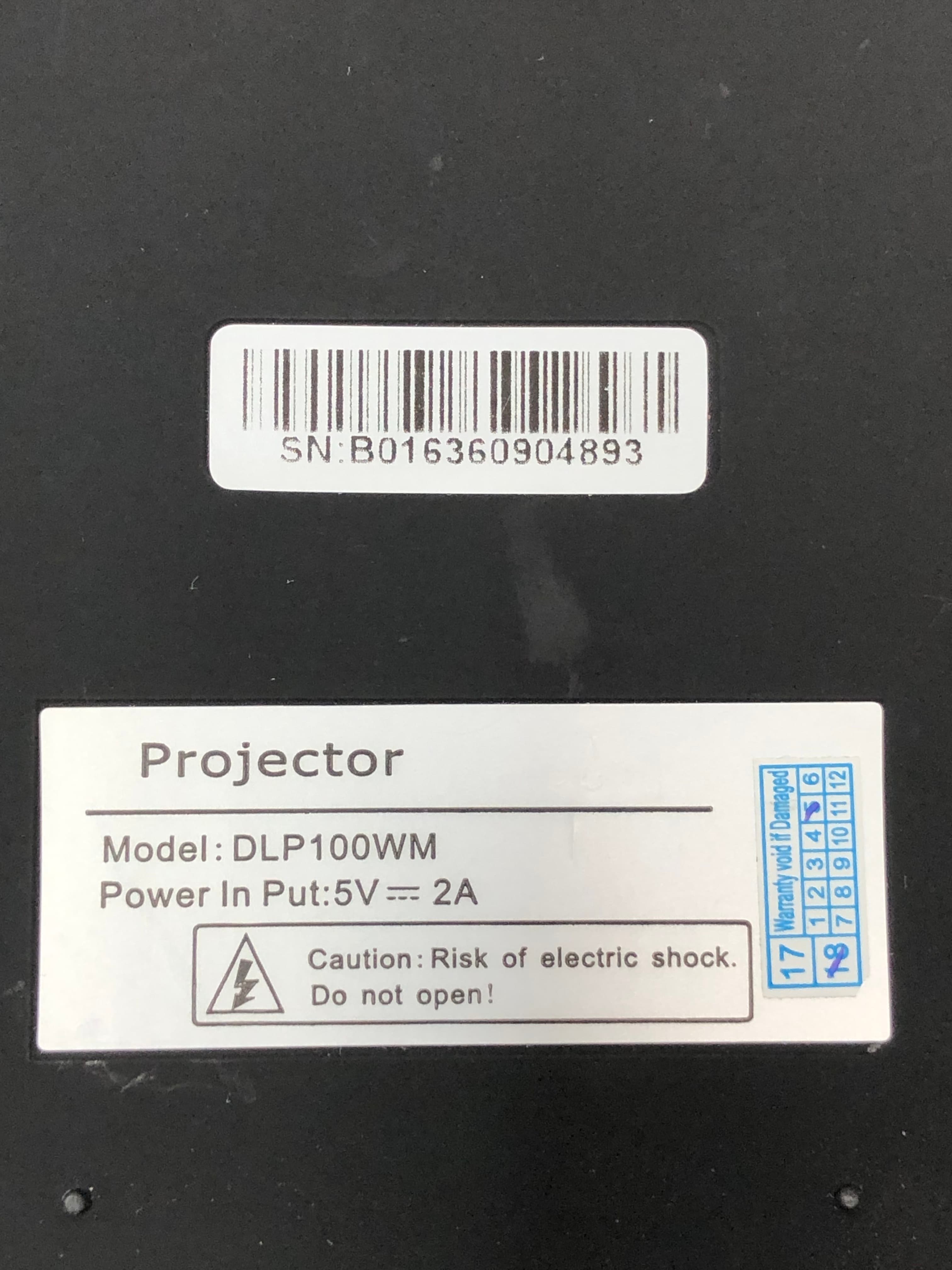 DLP100WM Mini Projector DLP Technology Portable Pre-Owned - Thumbnail 2