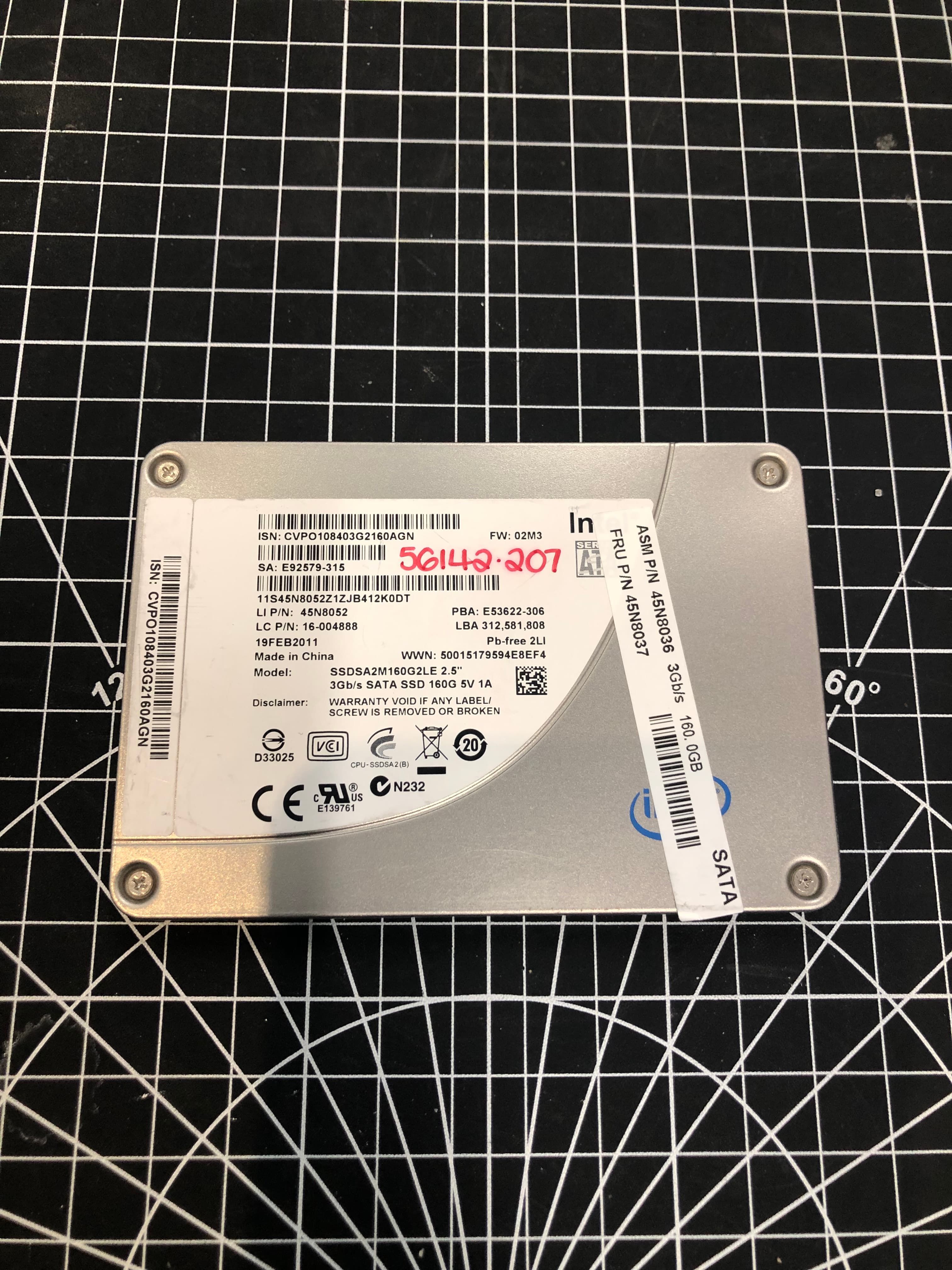Intel SSDSA2M160G2LE 160GB 2.5" SATA SSD Pre-Owned
