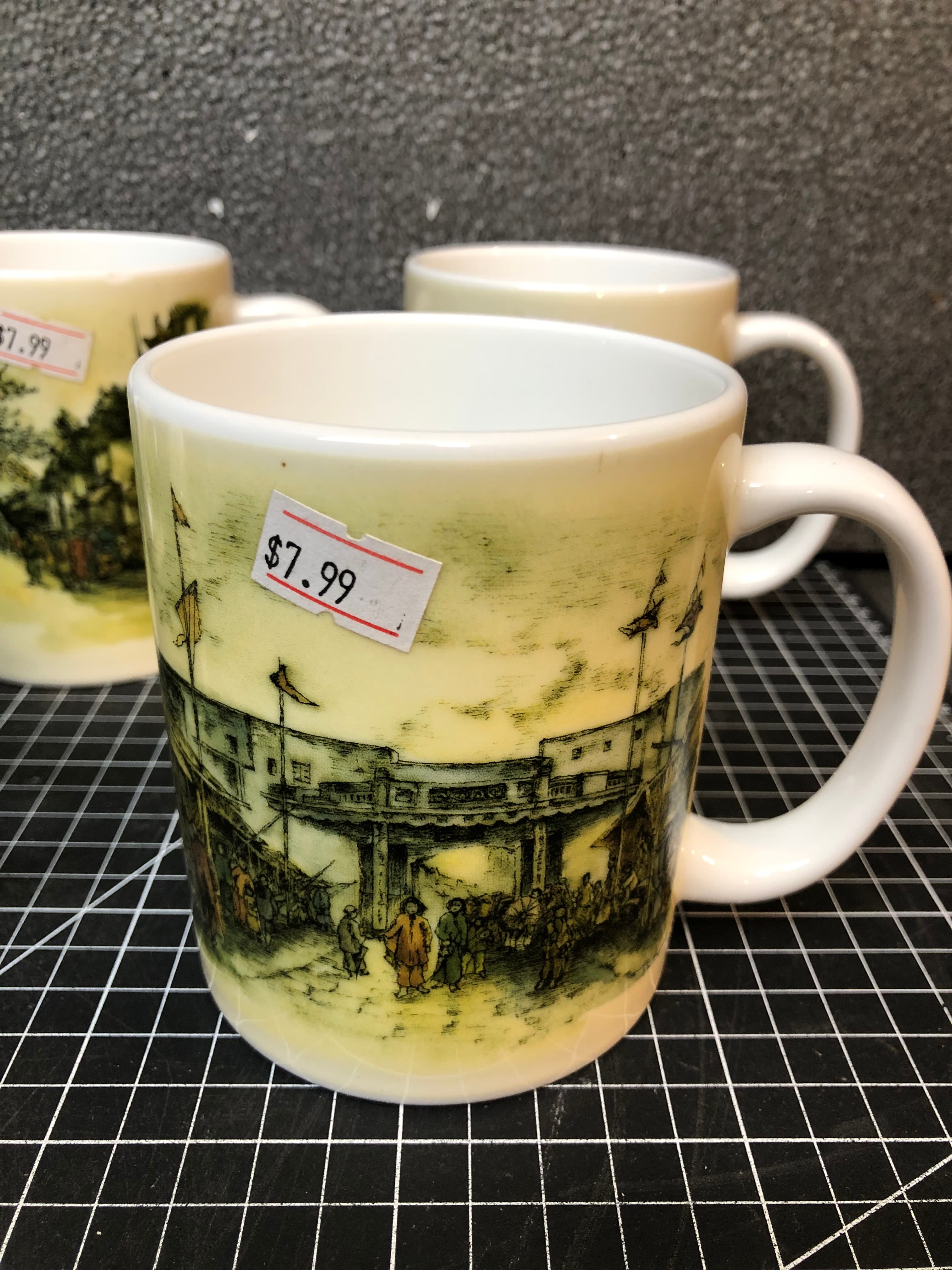 Set of 7 Scenic Ceramic Mugs - New, Durable Design - Thumbnail 4