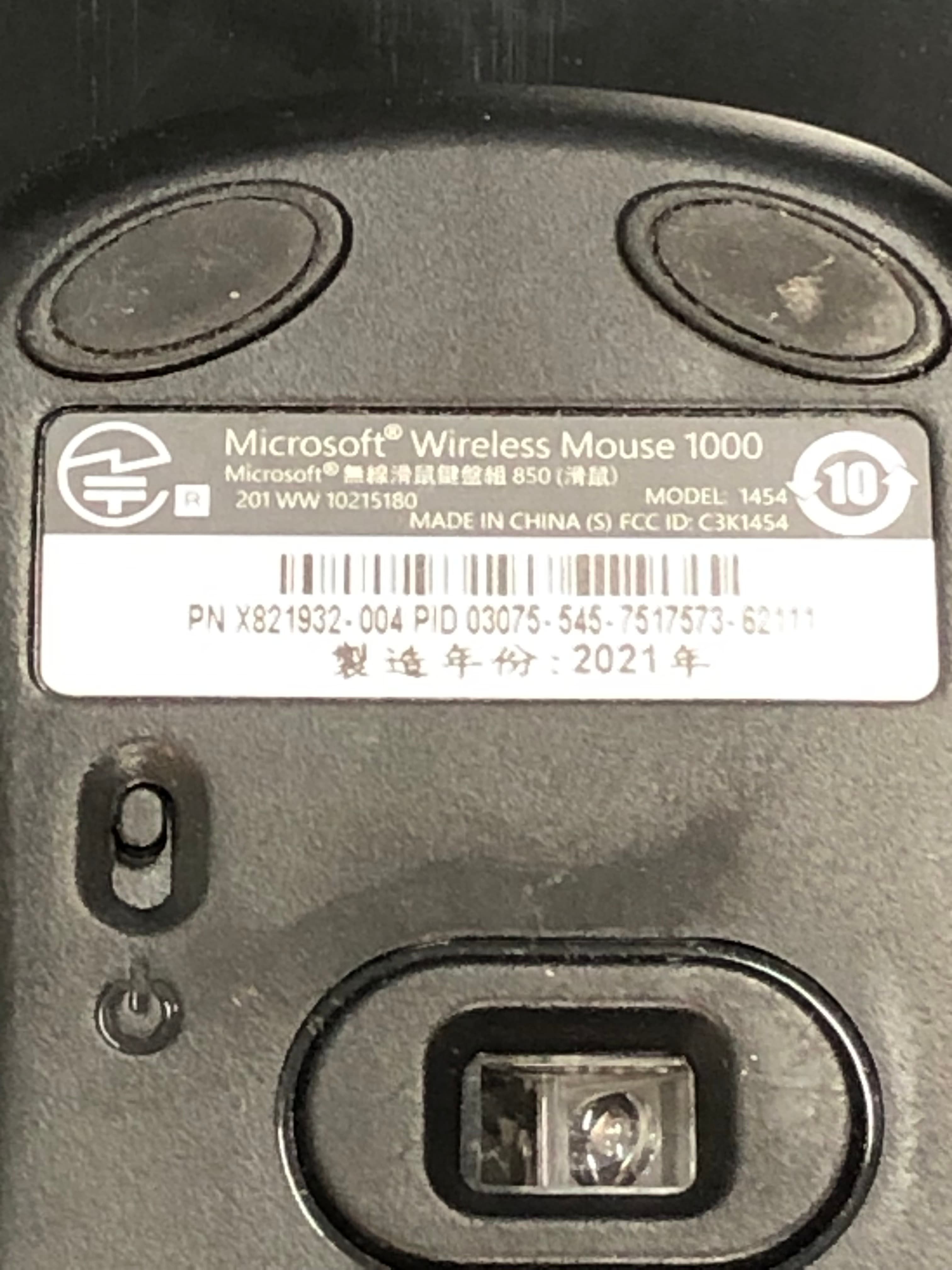 Microsoft Wireless Mouse 1000 Model 1454 Pre-Owned - Thumbnail 2