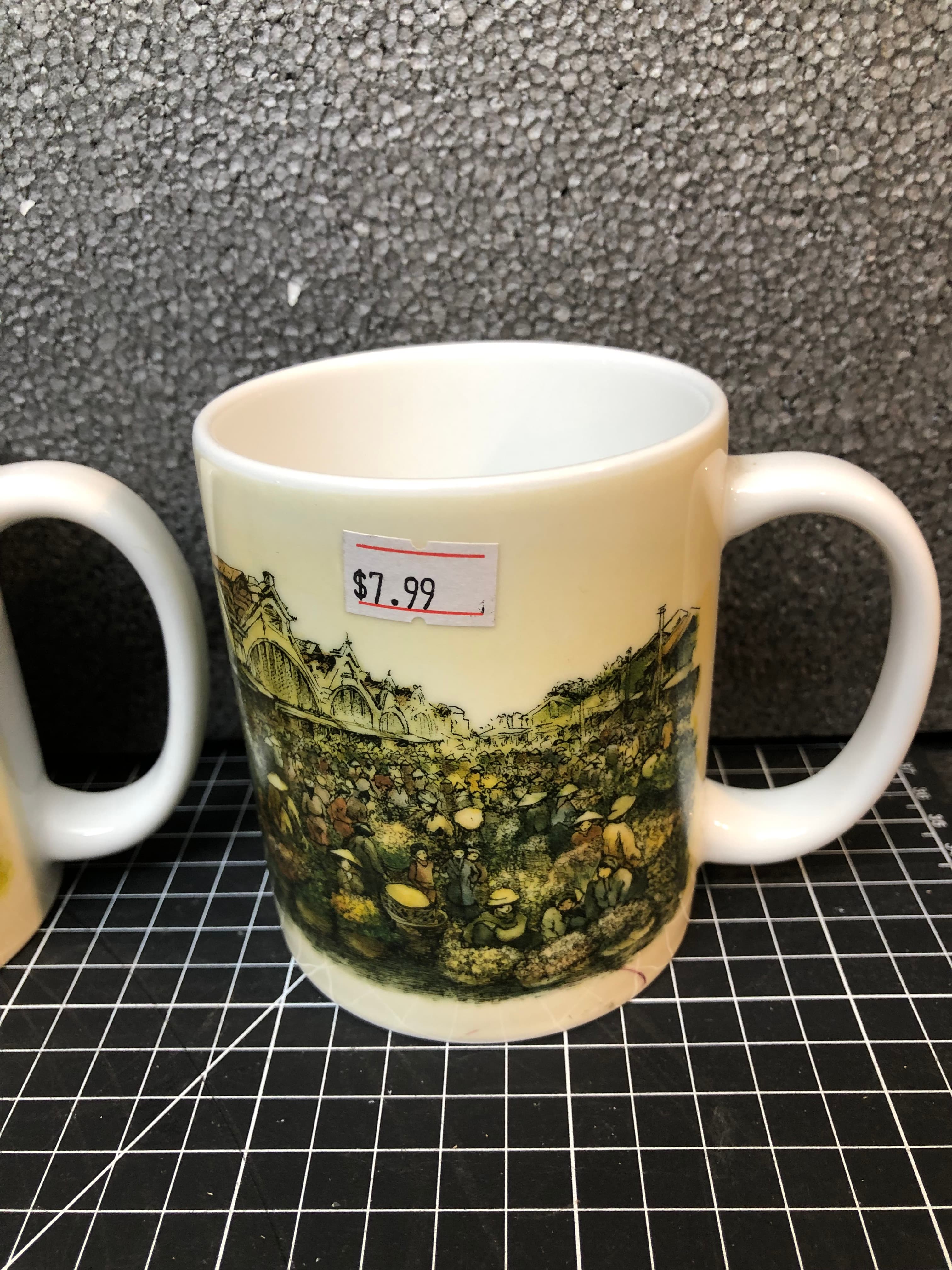 Set of 7 Scenic Ceramic Mugs - New, Durable Design - Thumbnail 6