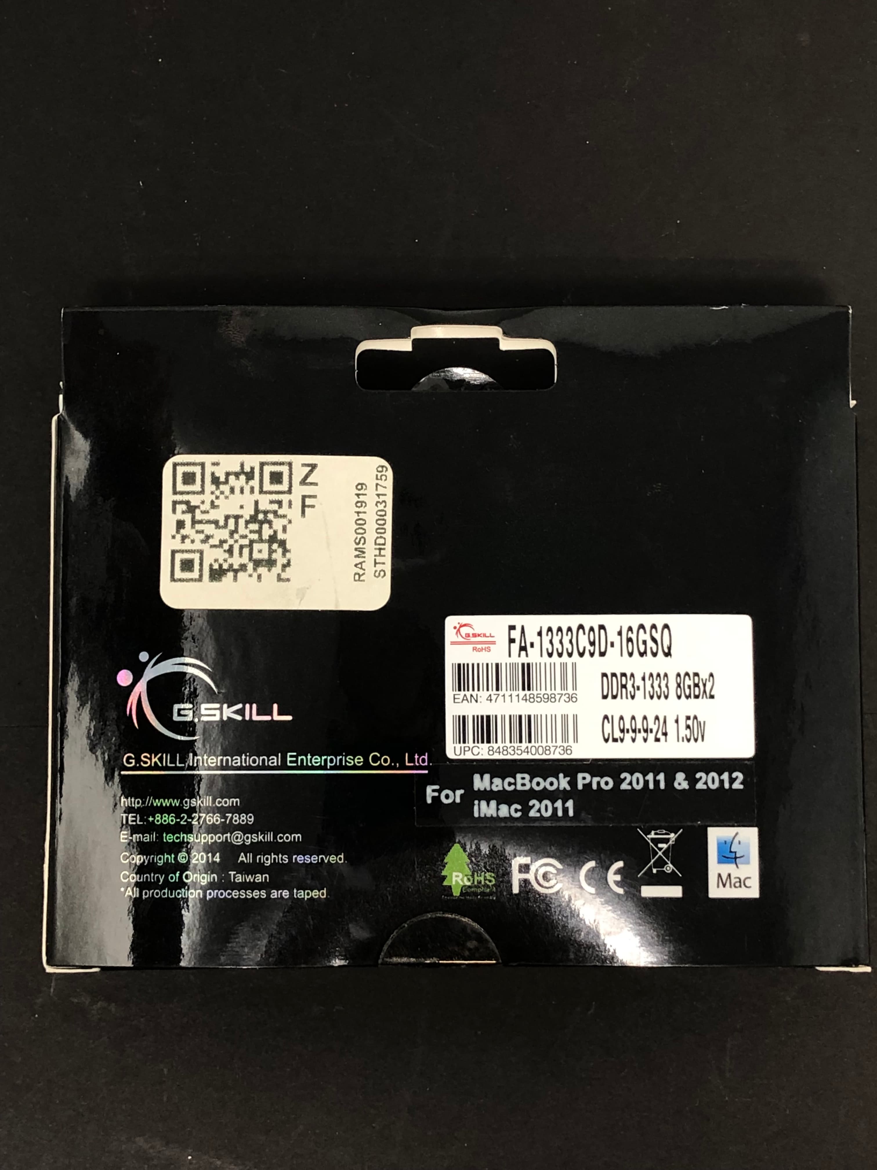 G.SKILL DDR3 8GB (2x4GB) 1333MHz Laptop Memory for Mac - New - Thumbnail 2