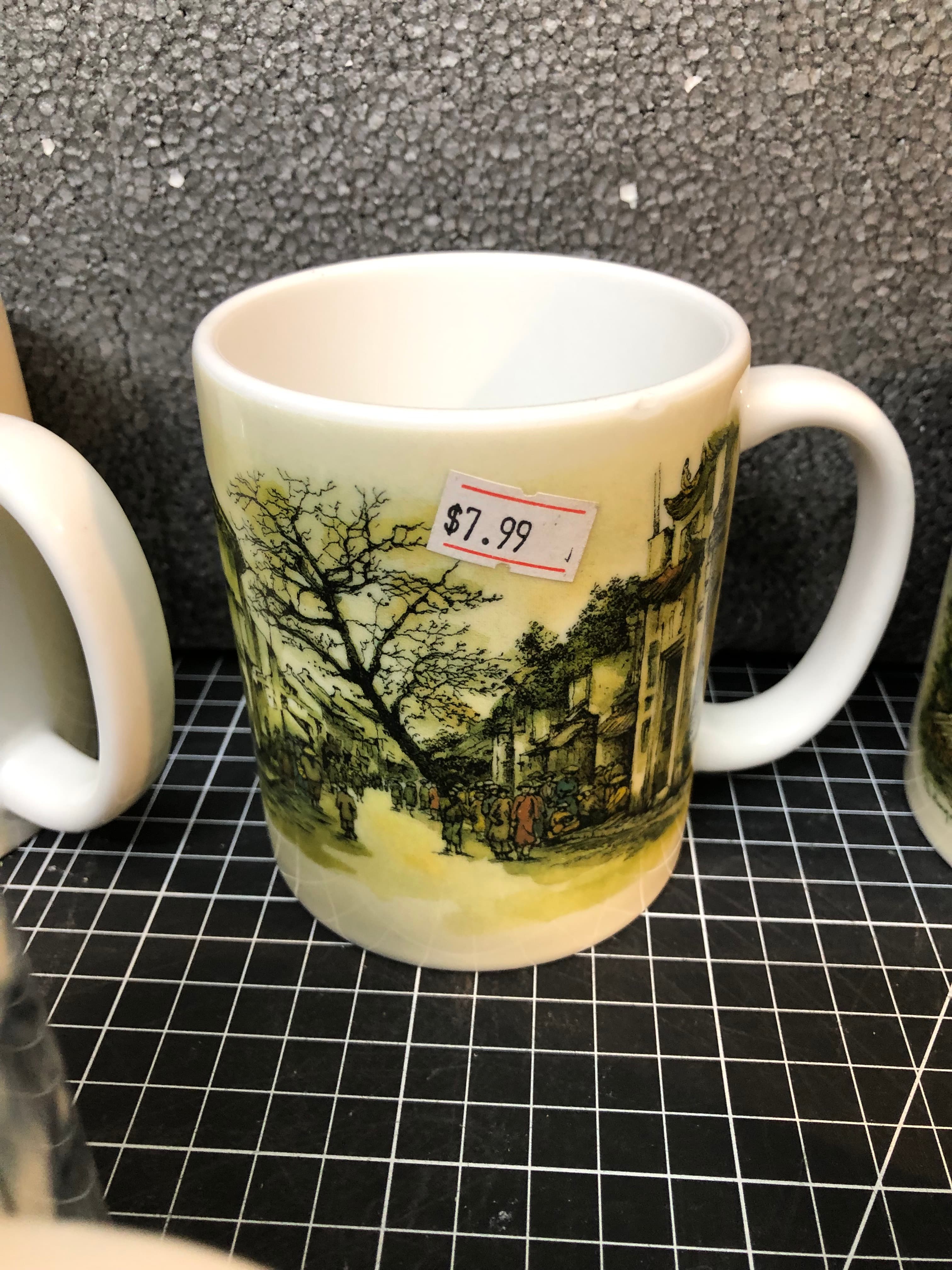 Set of 7 Scenic Ceramic Mugs - New, Durable Design - Thumbnail 5