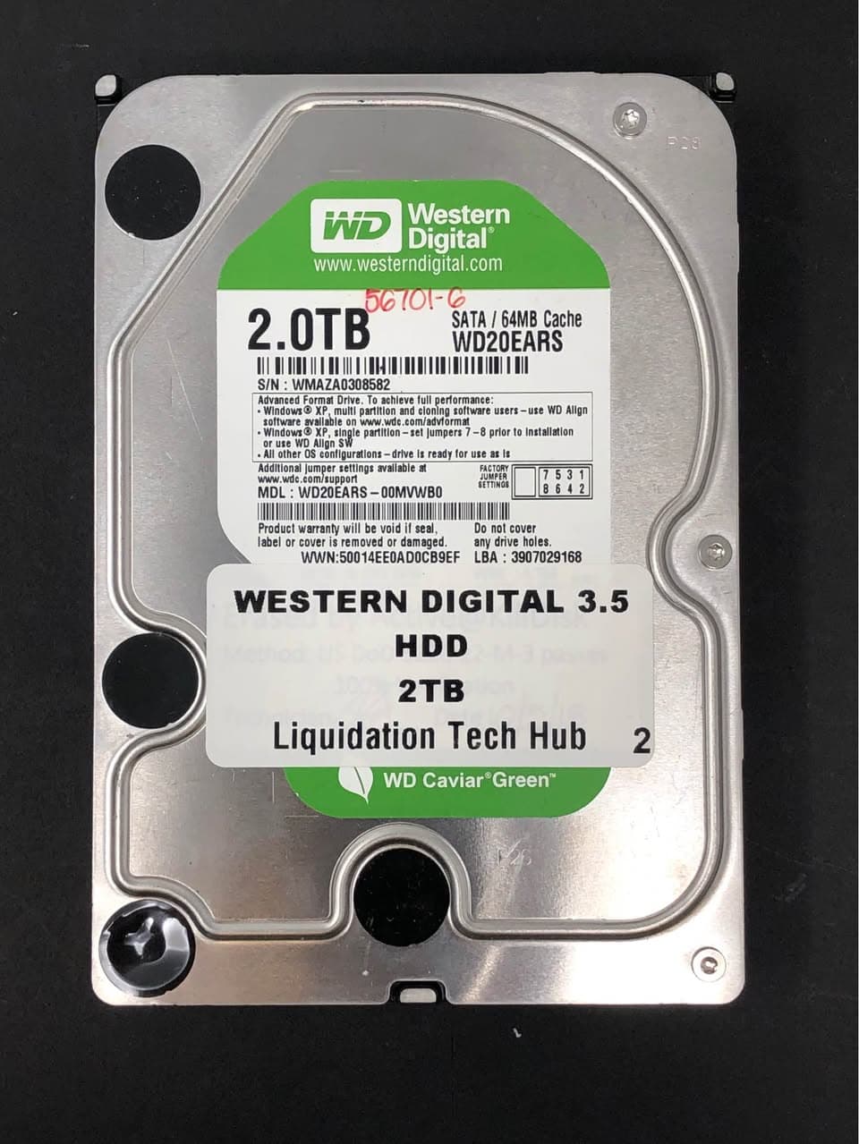 Western Digital WD20EARS 2TB 3.5" SATA HDD Pre-Owned