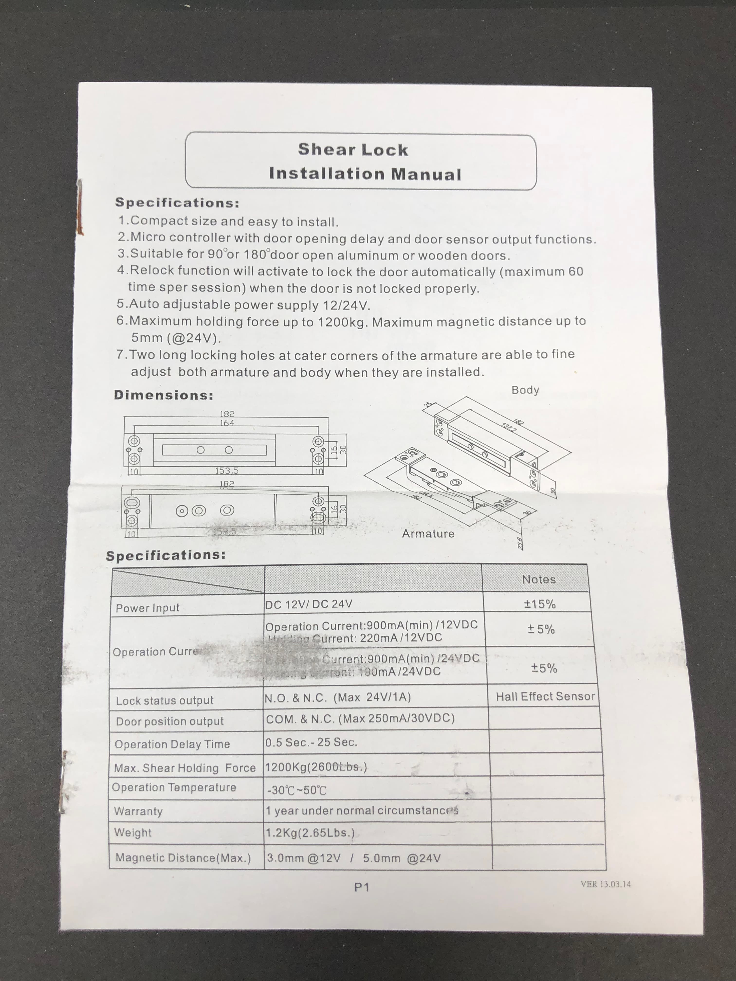 VI-1200A Shear Lock 1200KG/2600Lbs - New, Secure Door Entry System - Thumbnail 12