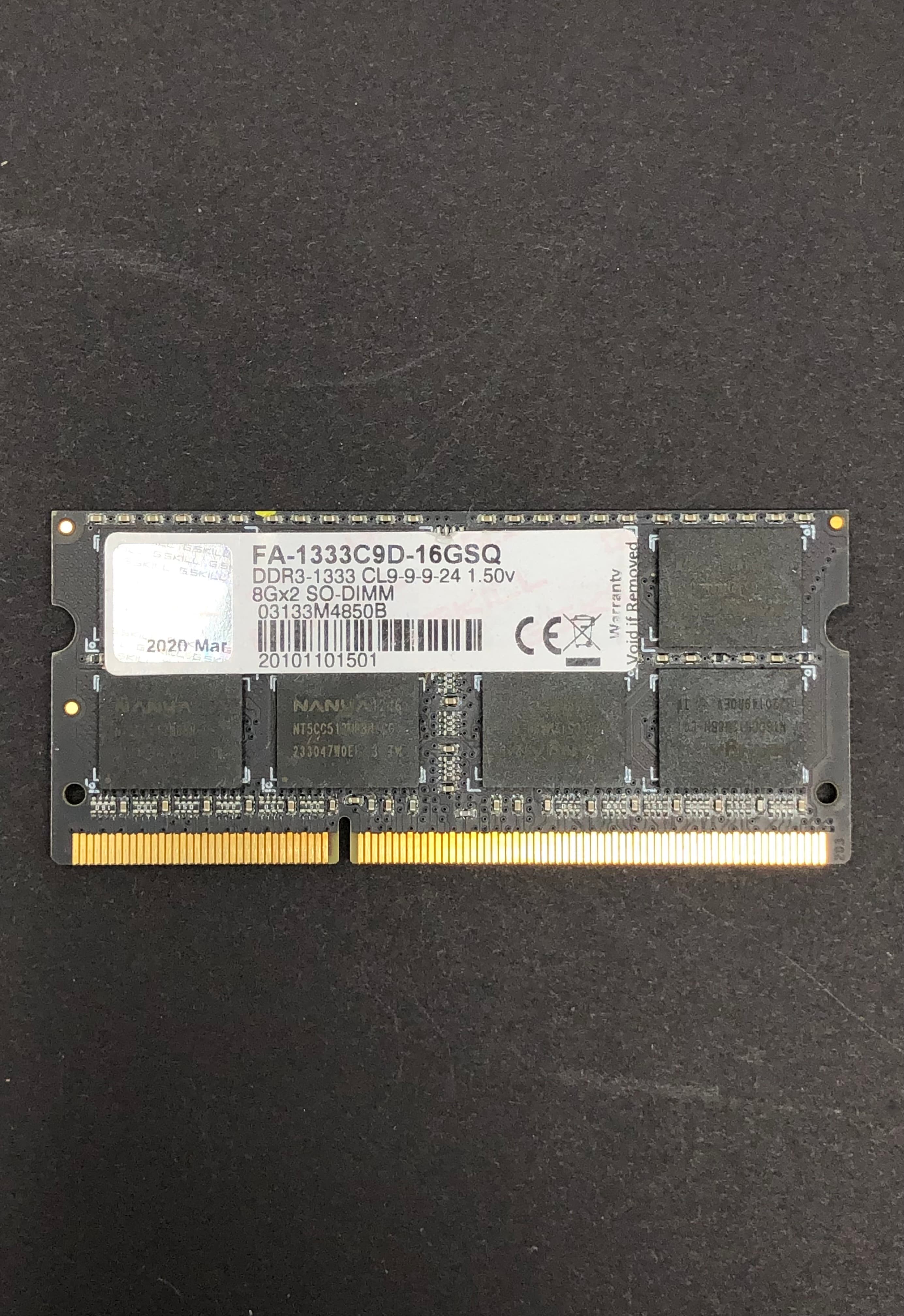 Nanya 2GB DDR3 1333MHz Laptop Memory Module Pre-Owned
