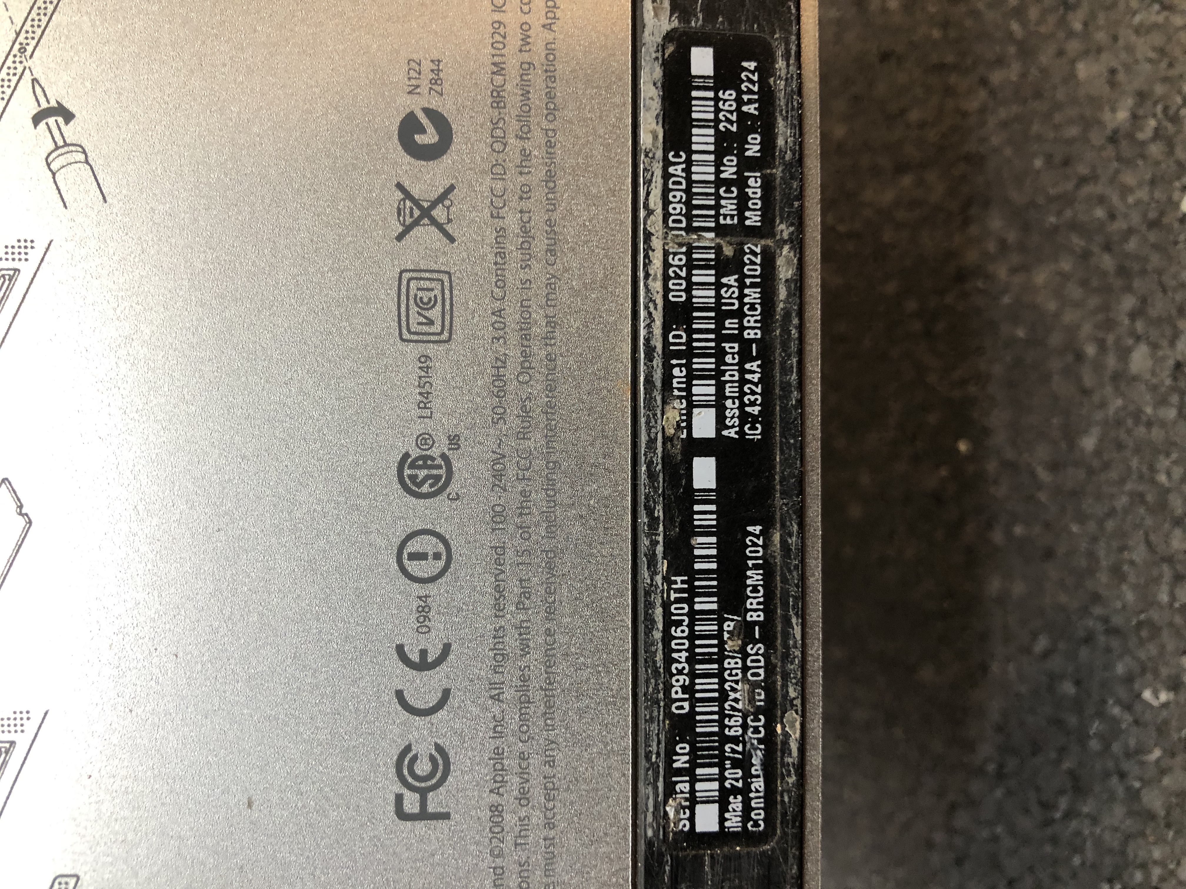 Apple iMac A1224 EMC 2266 20" Display Pre-Owned - Thumbnail 5