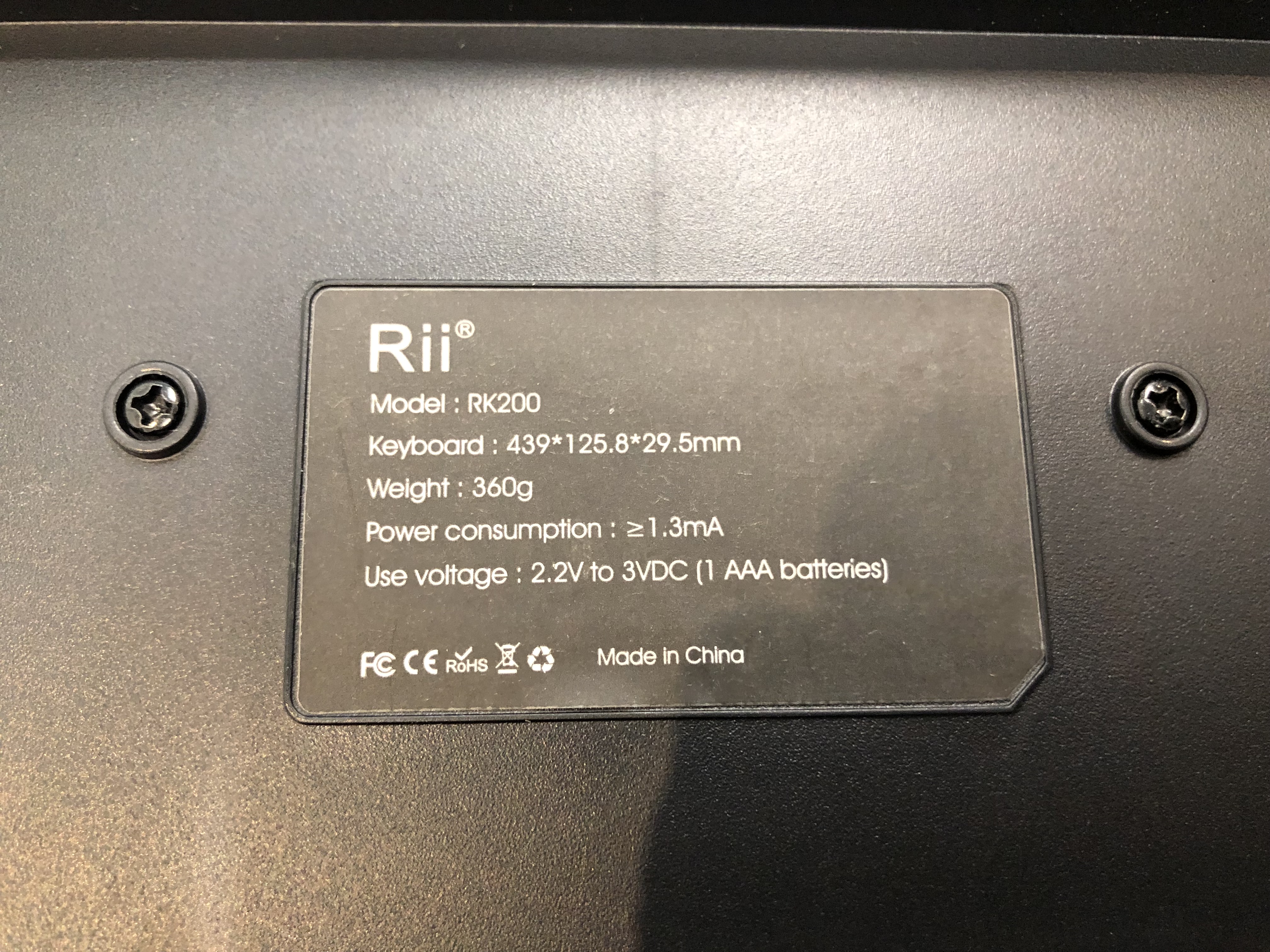 Rii RK200 Wireless Keyboard Black Pre-Owned