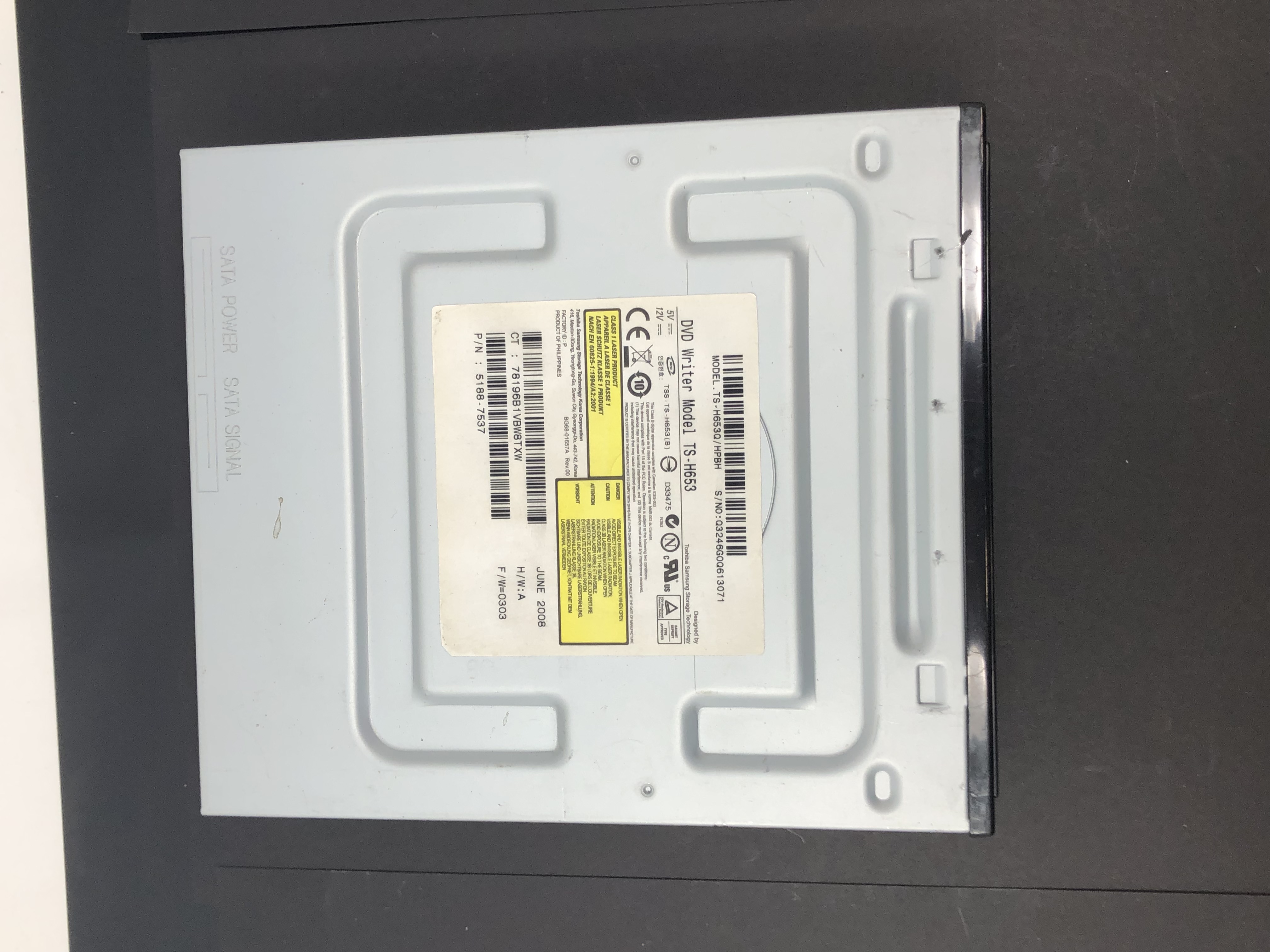 Samsung TS-H653 DVD Writer Drive Pre-Owned - Thumbnail 3