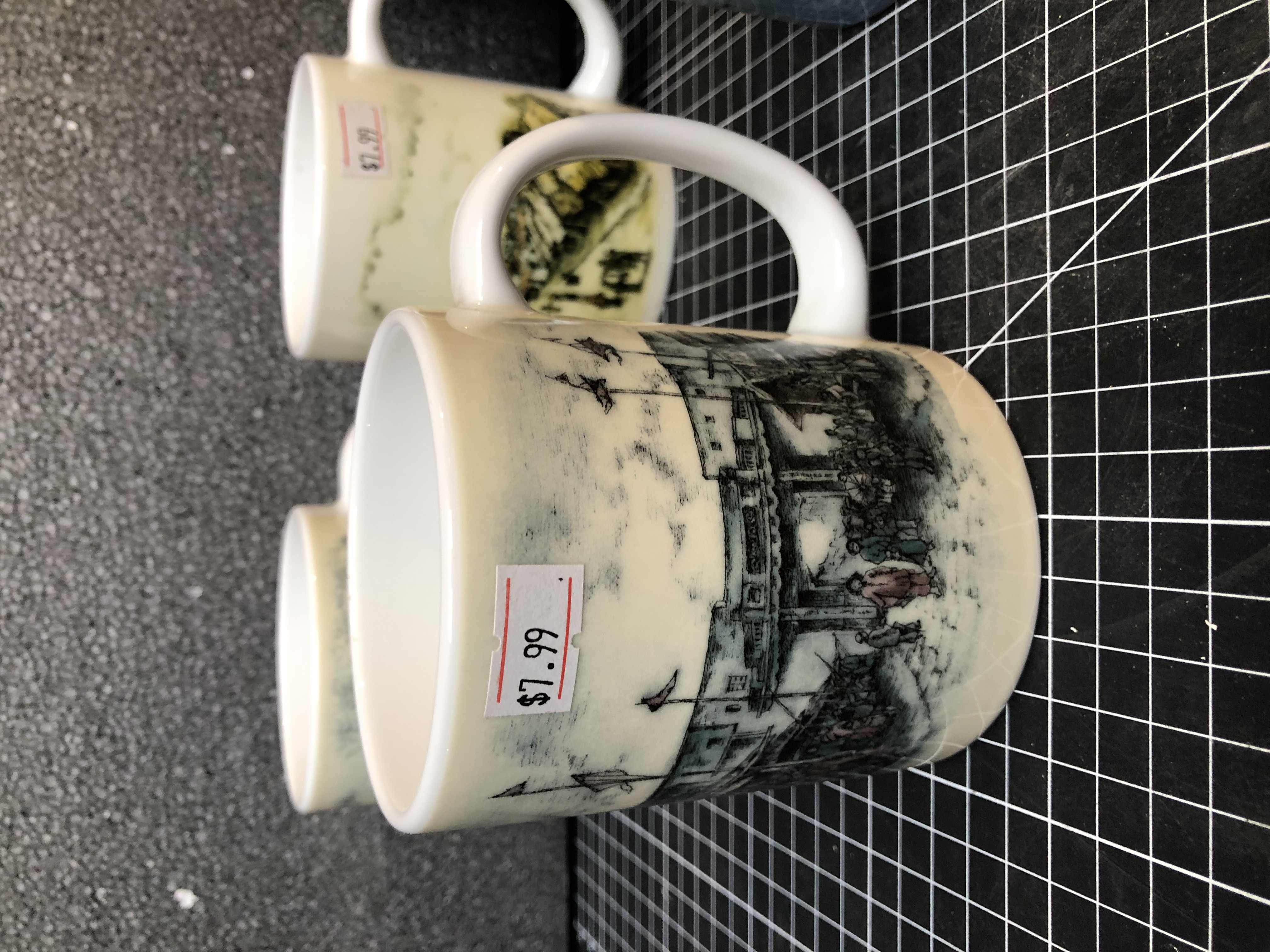 Set of 7 Scenic Ceramic Mugs - New, Durable Design - Thumbnail 2