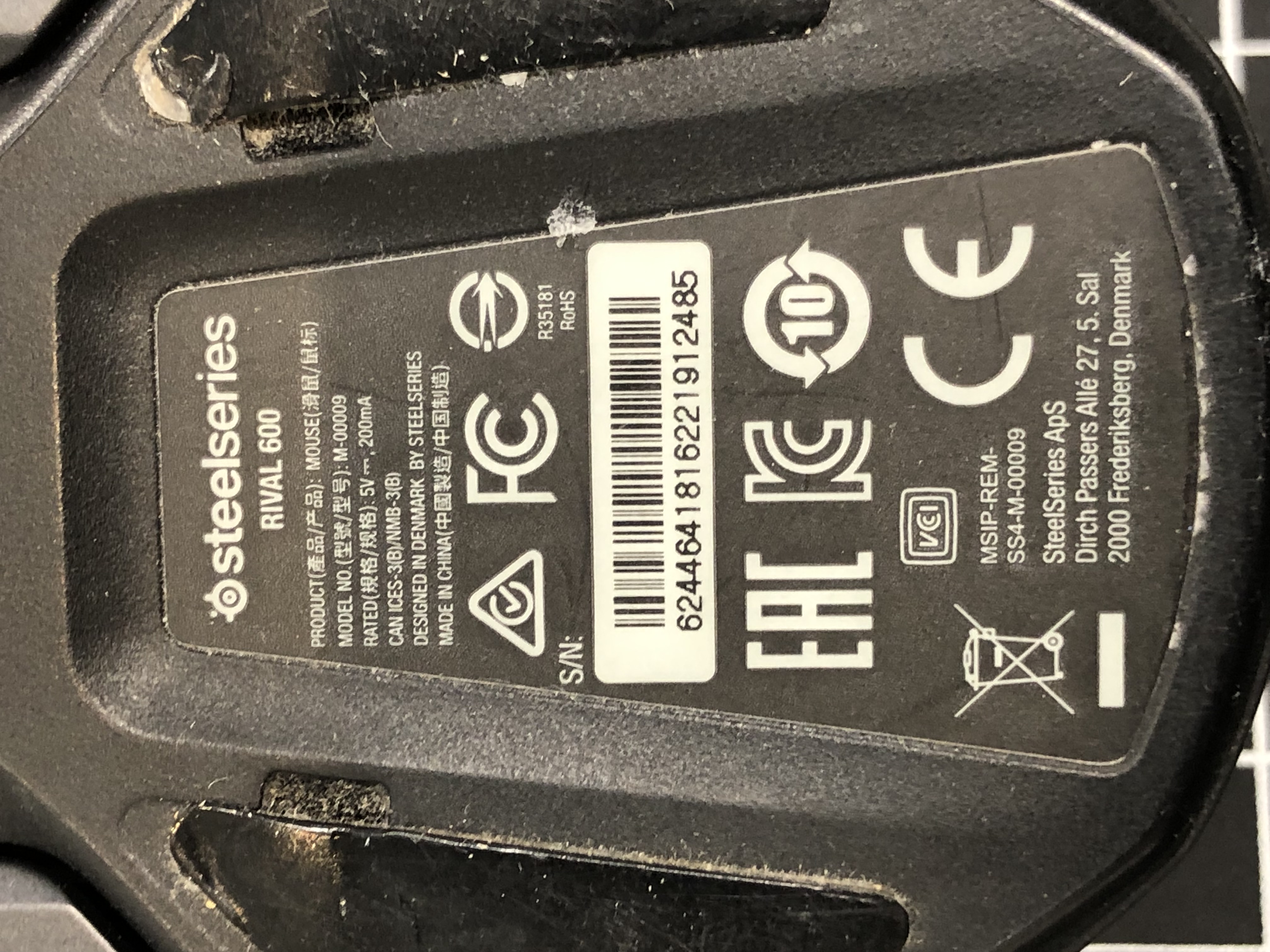 SteelSeries Rival 600 Gaming Mouse USB Wired Pre-Owned