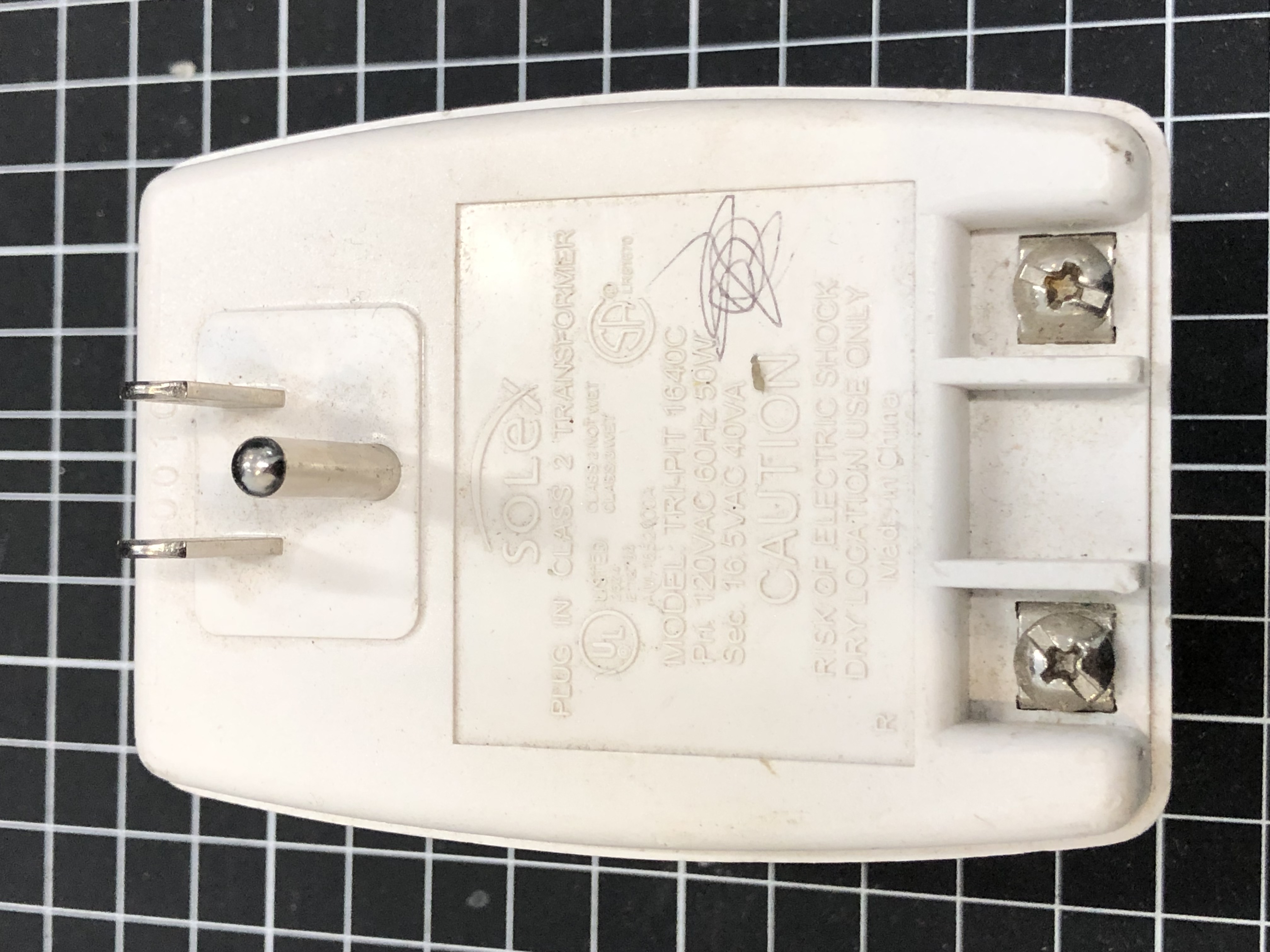 Solex TR-PIT 1640C Plug-In Transformer 120V 60Hz 50W Pre-Owned — image 3