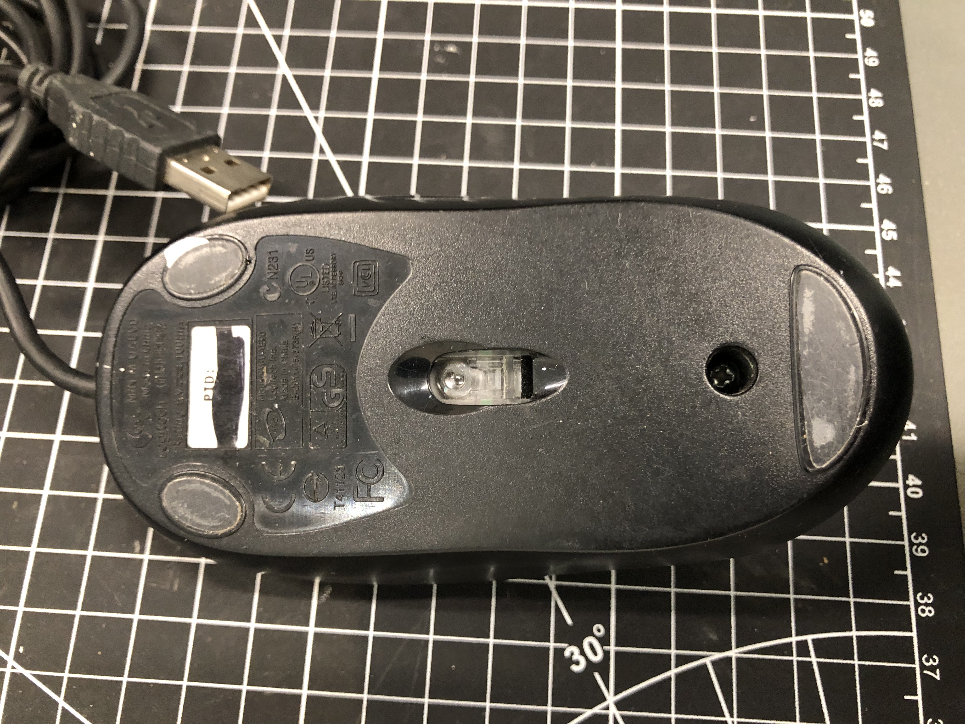 Logitech M-UAE96 Wired USB Optical Mouse Black Pre-Owned — image 3