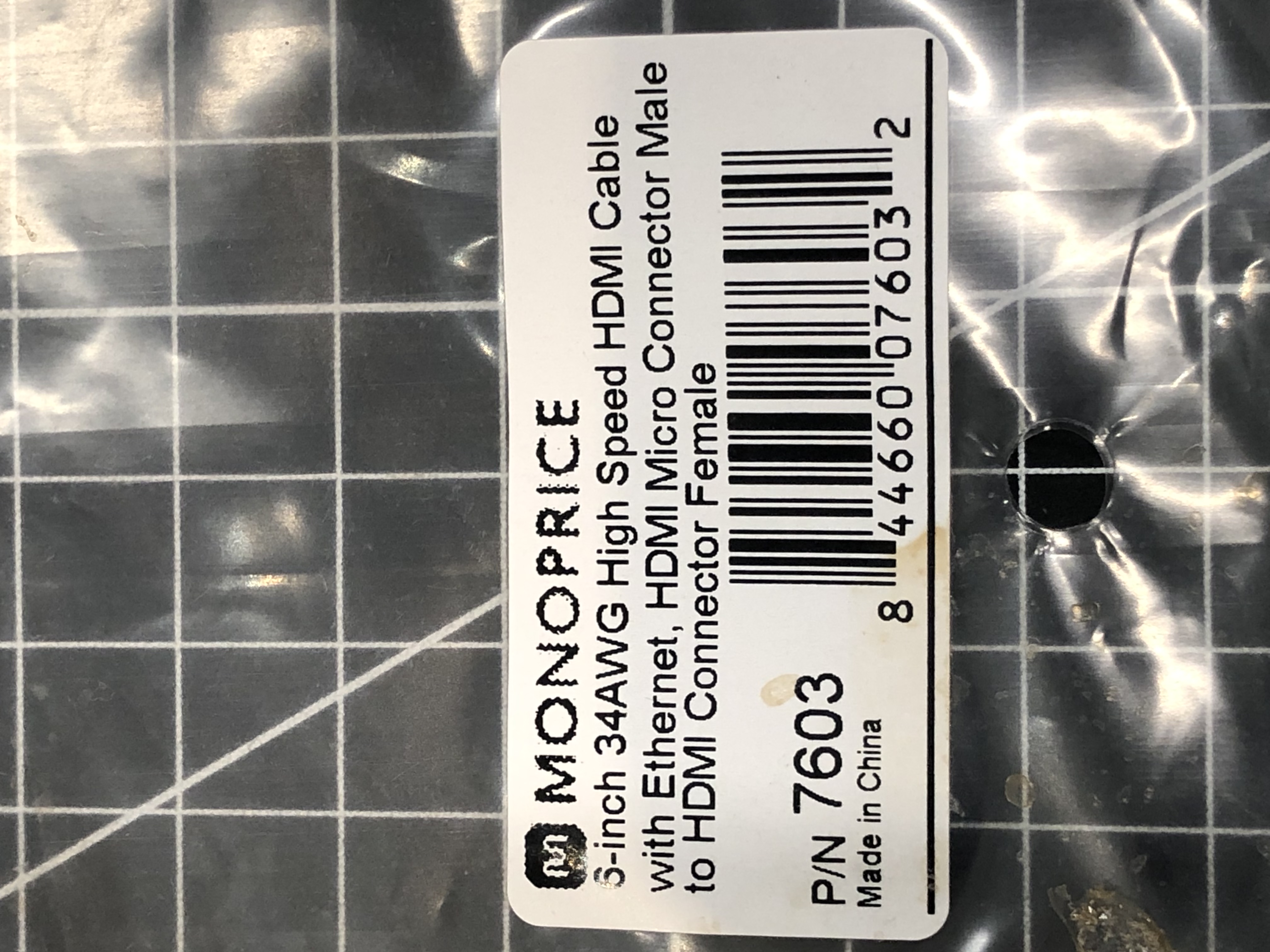 Monoprice 5-Inch HDMI Micro to HDMI Cable - New, High Speed with Ethernet