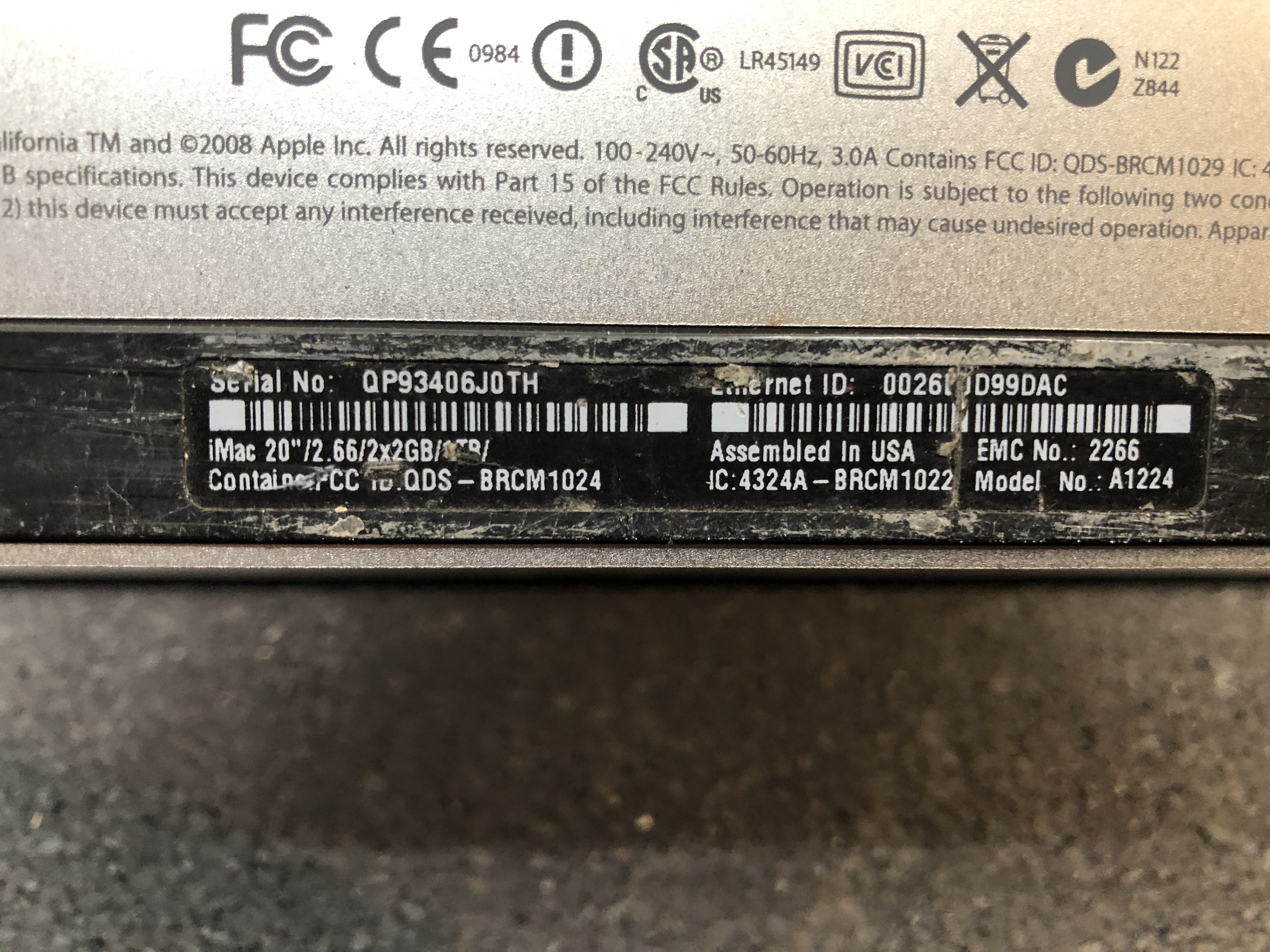 Apple iMac A1224 EMC 2266 20" Display Pre-Owned - Thumbnail 6