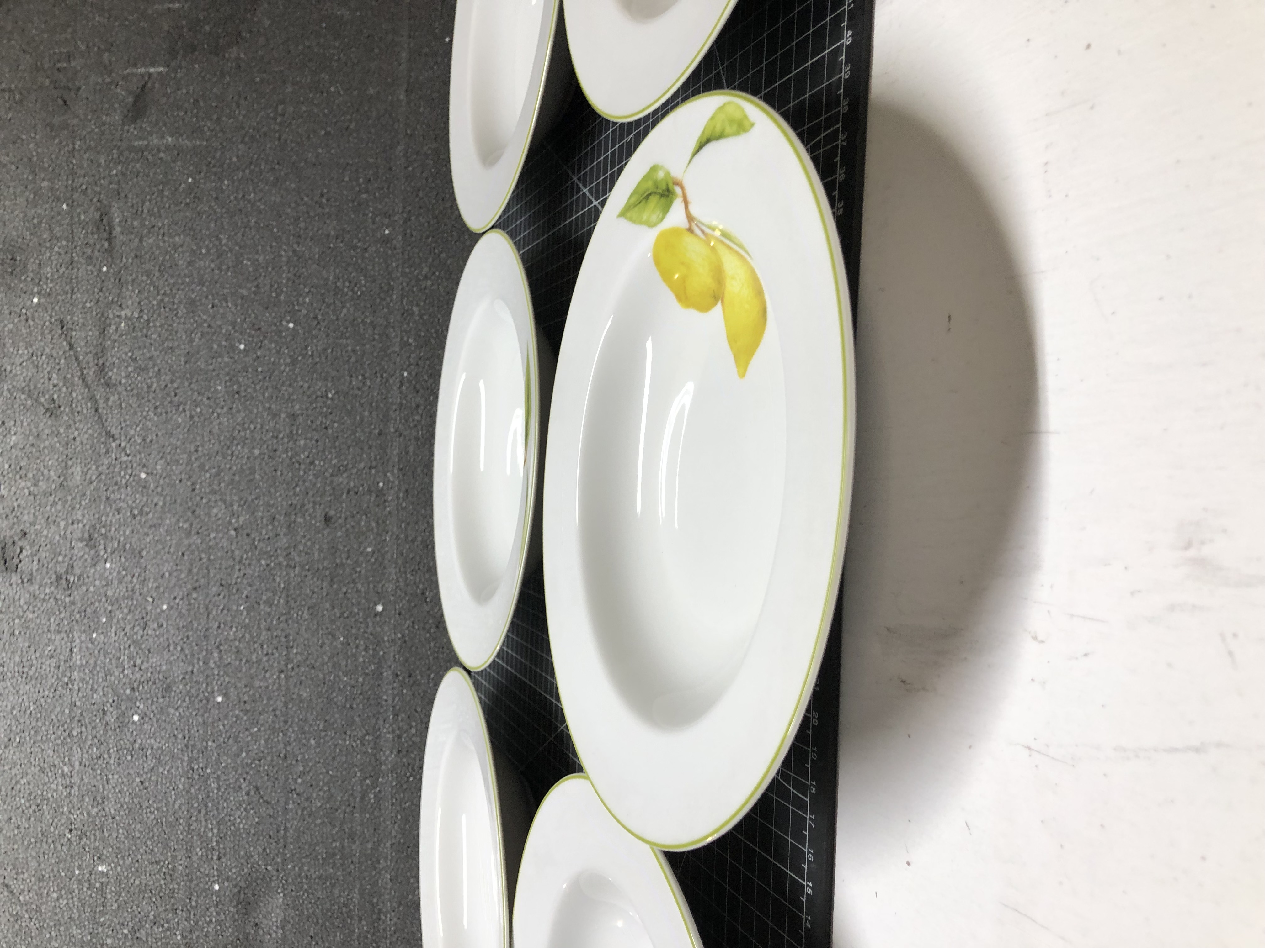 Set of 6 Lemon Patterned Ceramic Plates - New, Elegant Dining Essentials — image 4