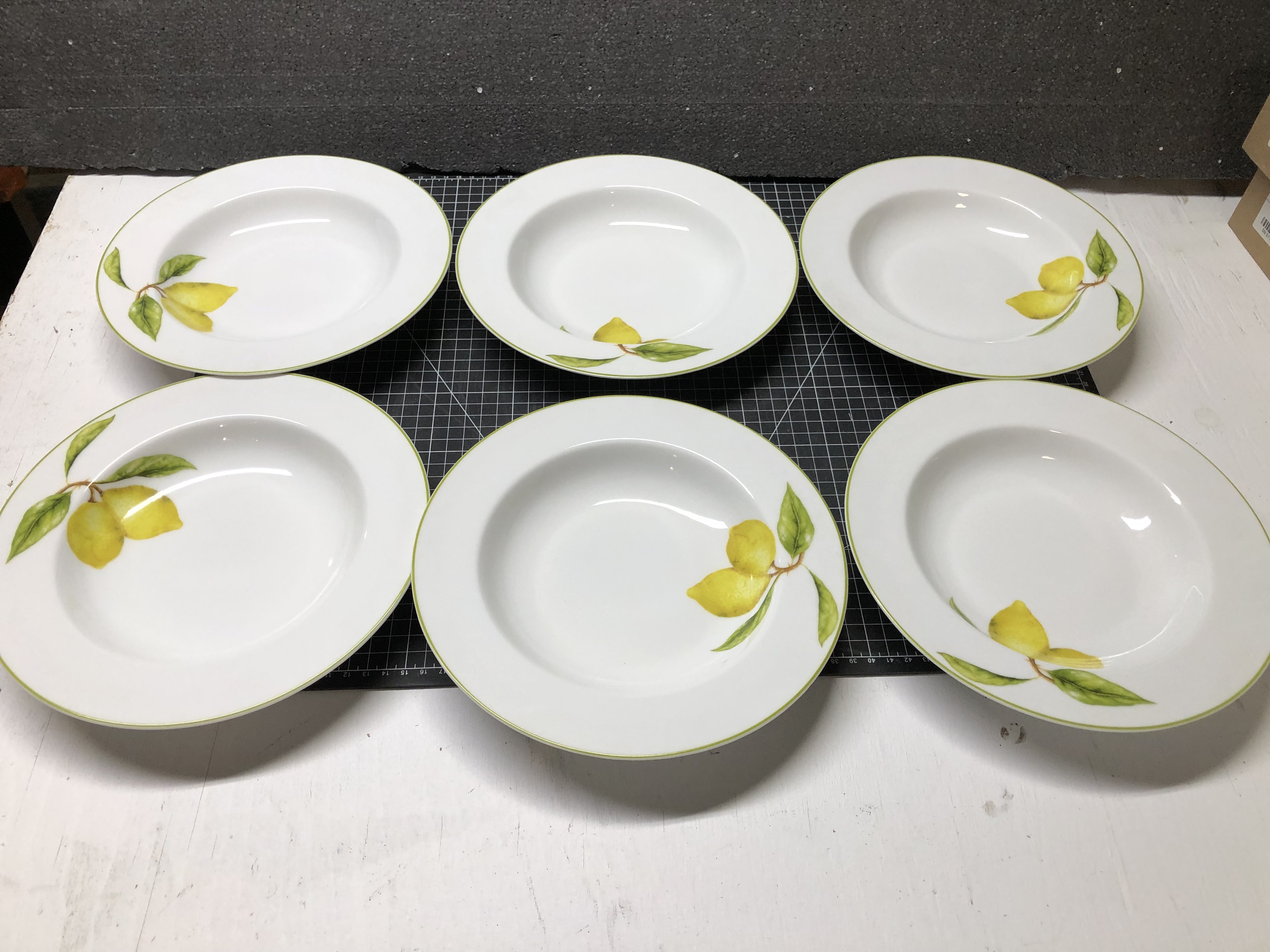 Set of 6 Lemon Patterned Ceramic Plates - New, Elegant Dining Essentials — image 5