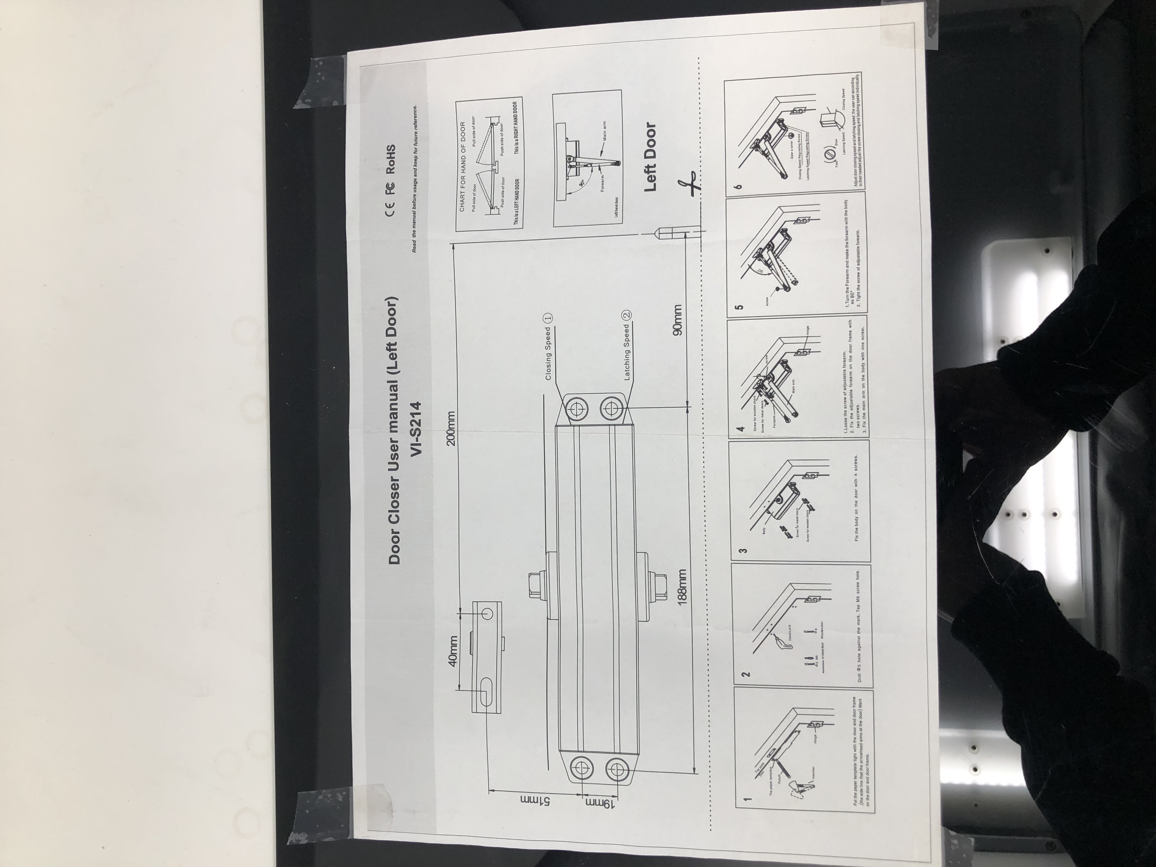 VI-S214 Door Closer - New, Durable Silver Finish - Thumbnail 10