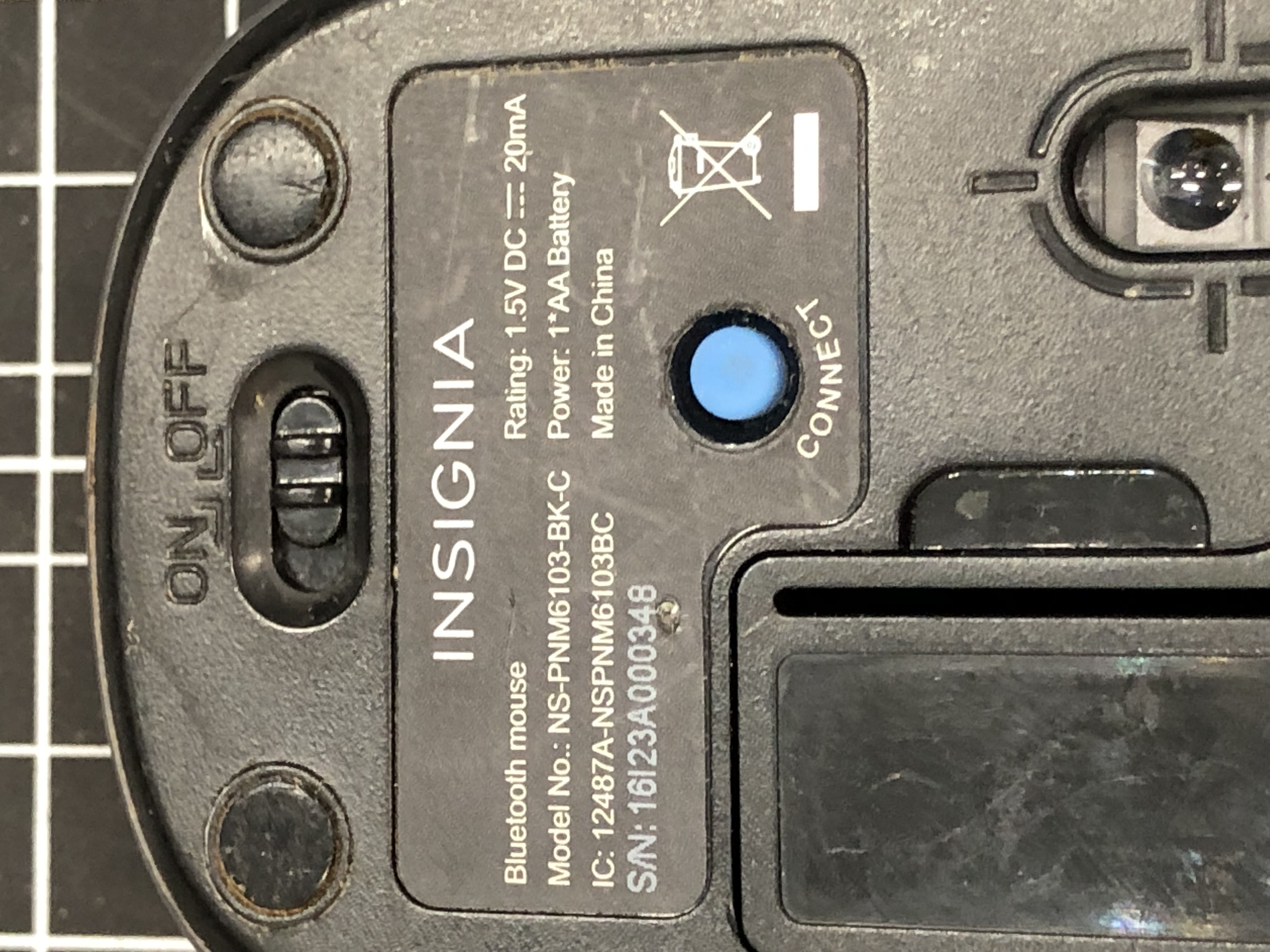 Insignia NS-PNM6103-BK-C Bluetooth Mouse Black Pre-Owned