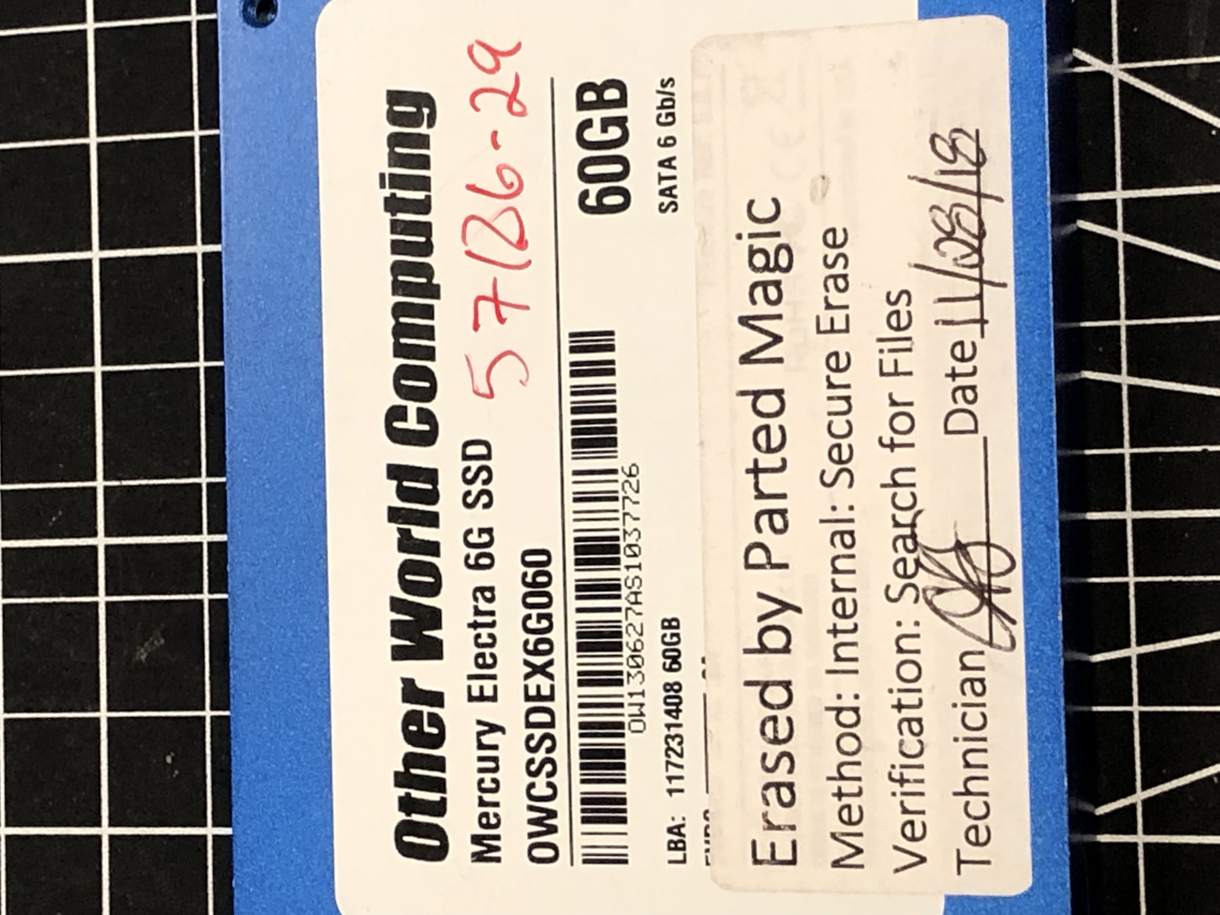 OWC Mercury Electra 6G 60GB SSD OWCSSDEX6G060 SATA 6Gb/s Pre-Owned β image 2