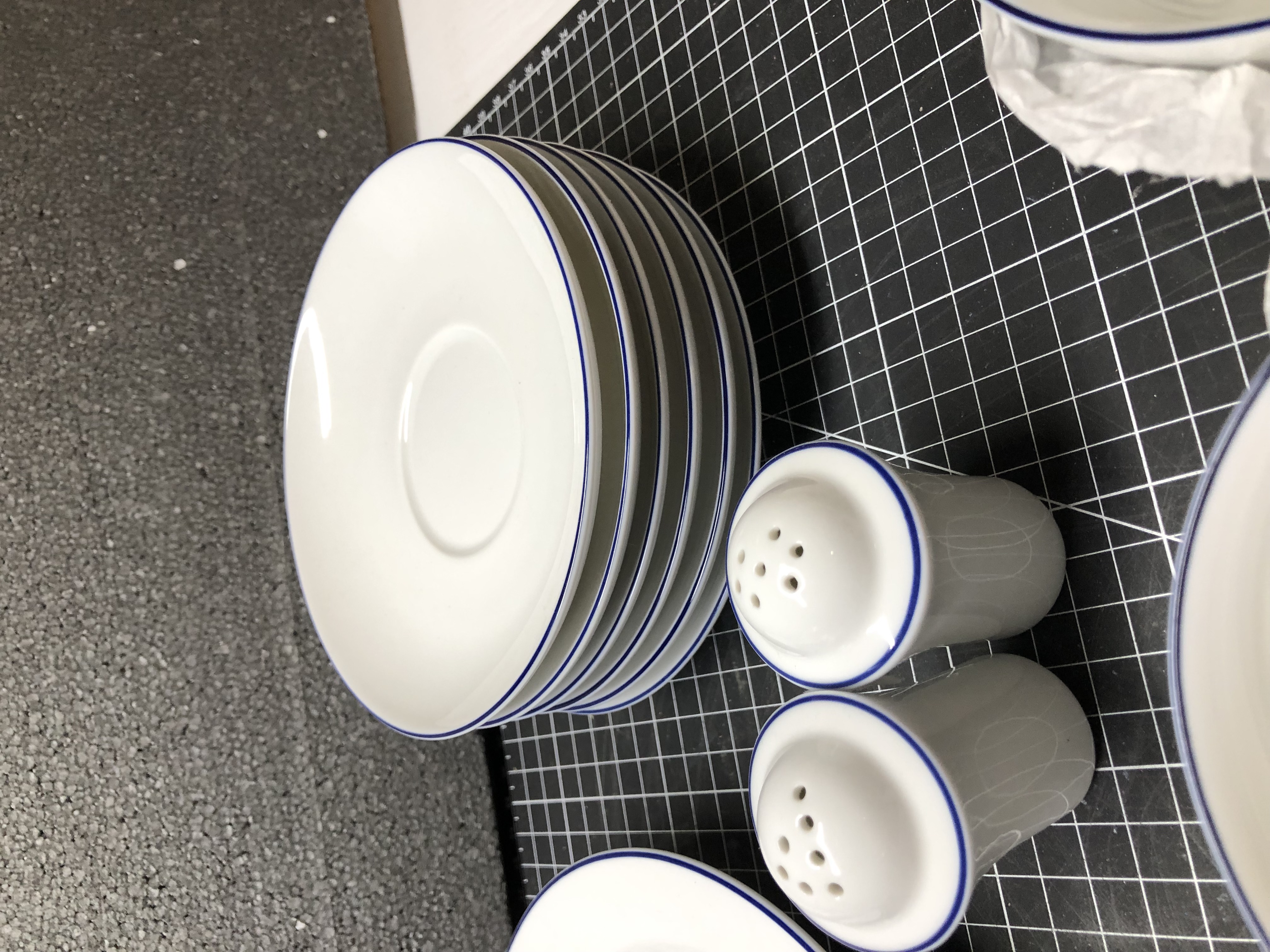 20-Piece White Ceramic Dinnerware Set with Spoons and Shakers New - Thumbnail 3