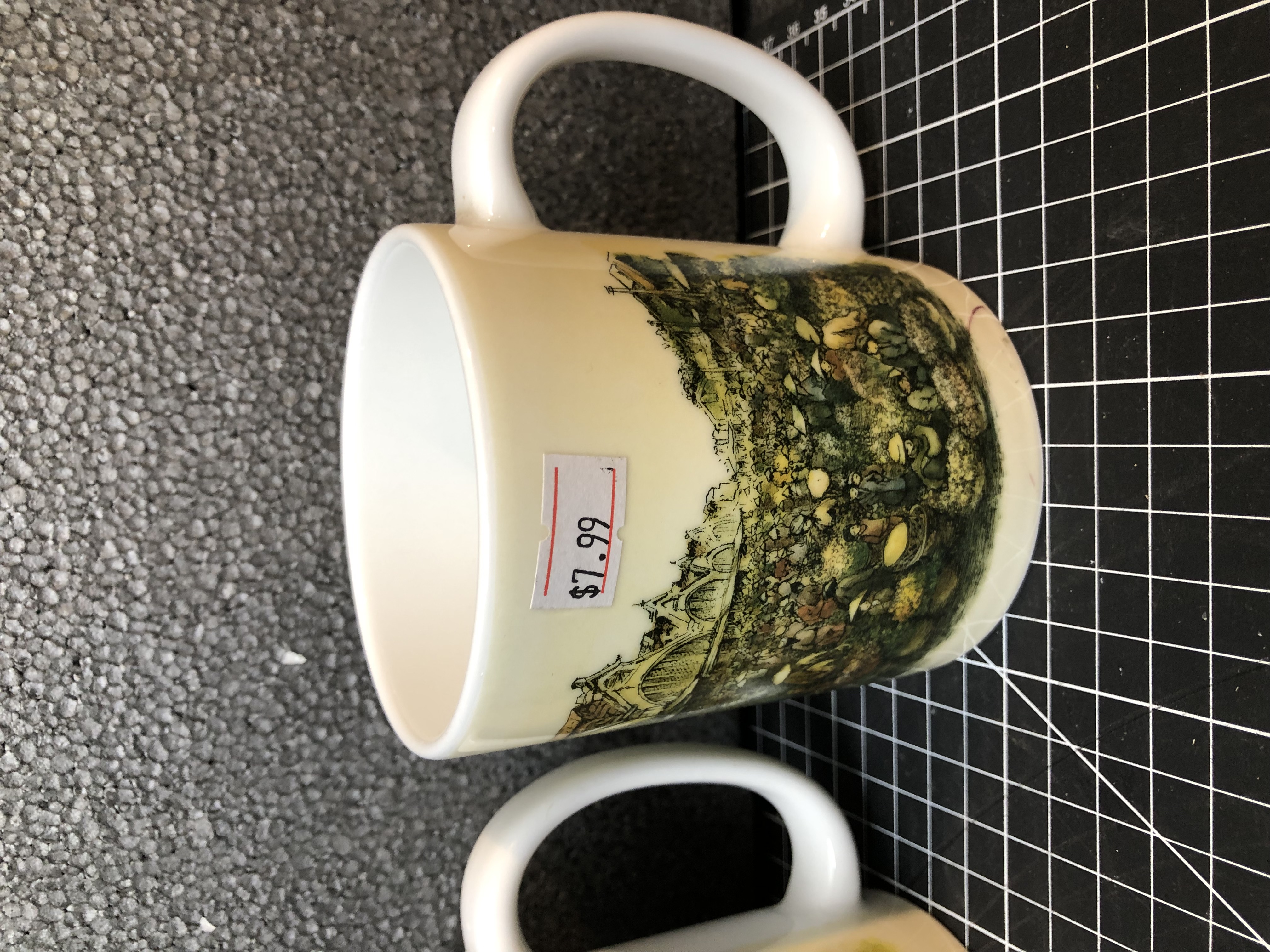 Set of 7 Scenic Ceramic Mugs - New, Durable Design - Thumbnail 6