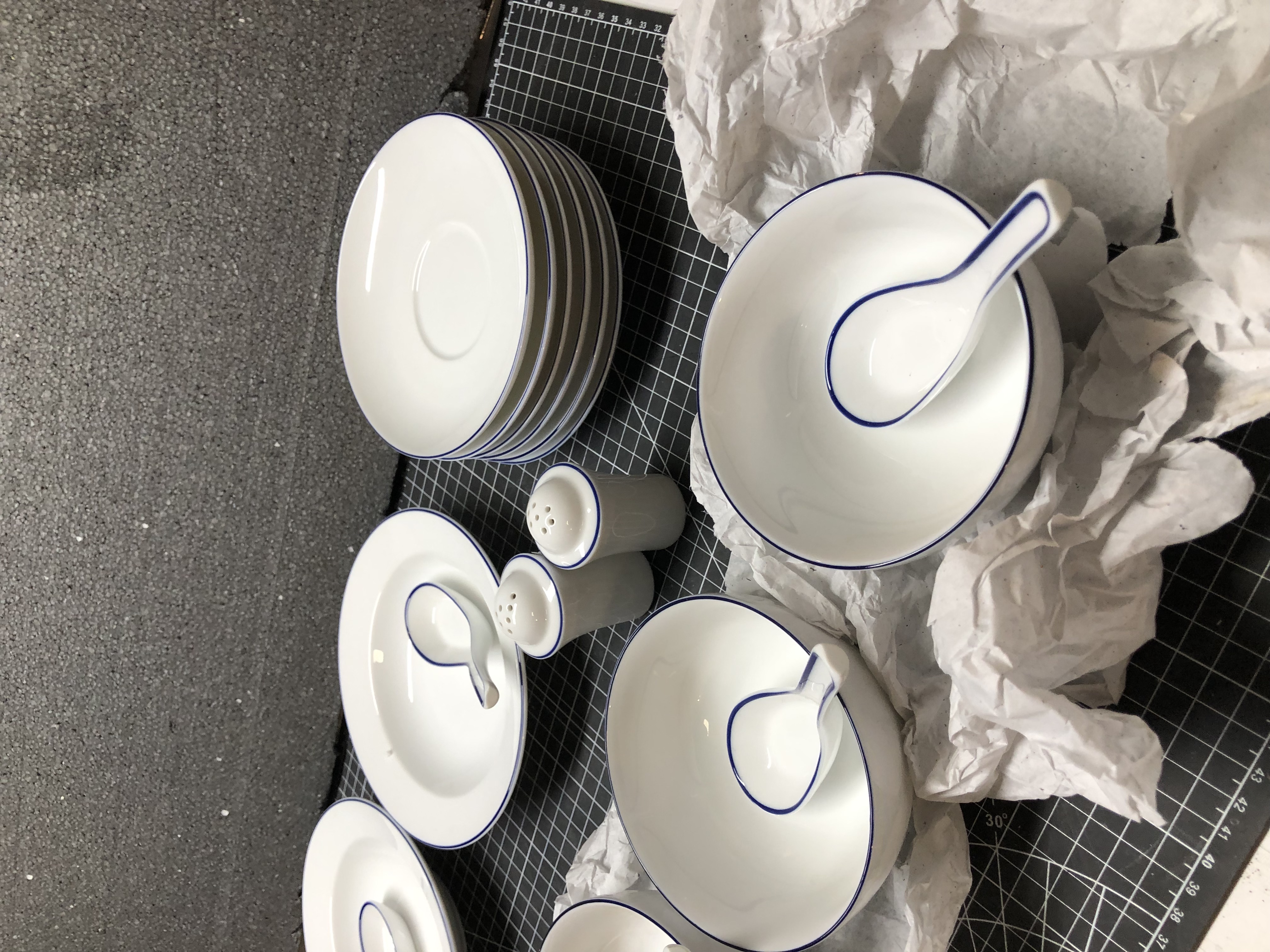 20-Piece White Ceramic Dinnerware Set with Spoons and Shakers New - Thumbnail 4