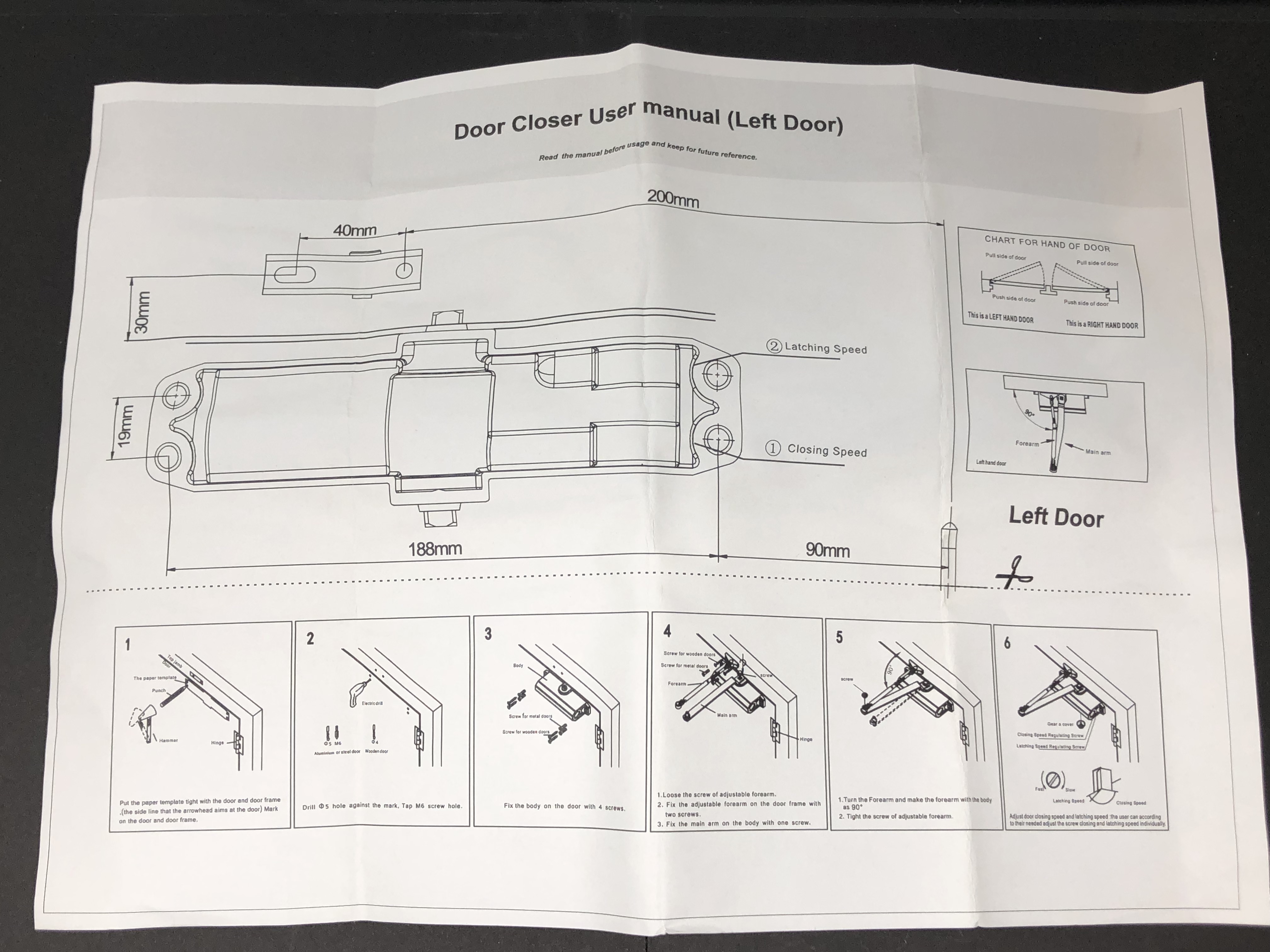 VI-S203 Door Closer with Mounting Hardware - New in Box — image 9