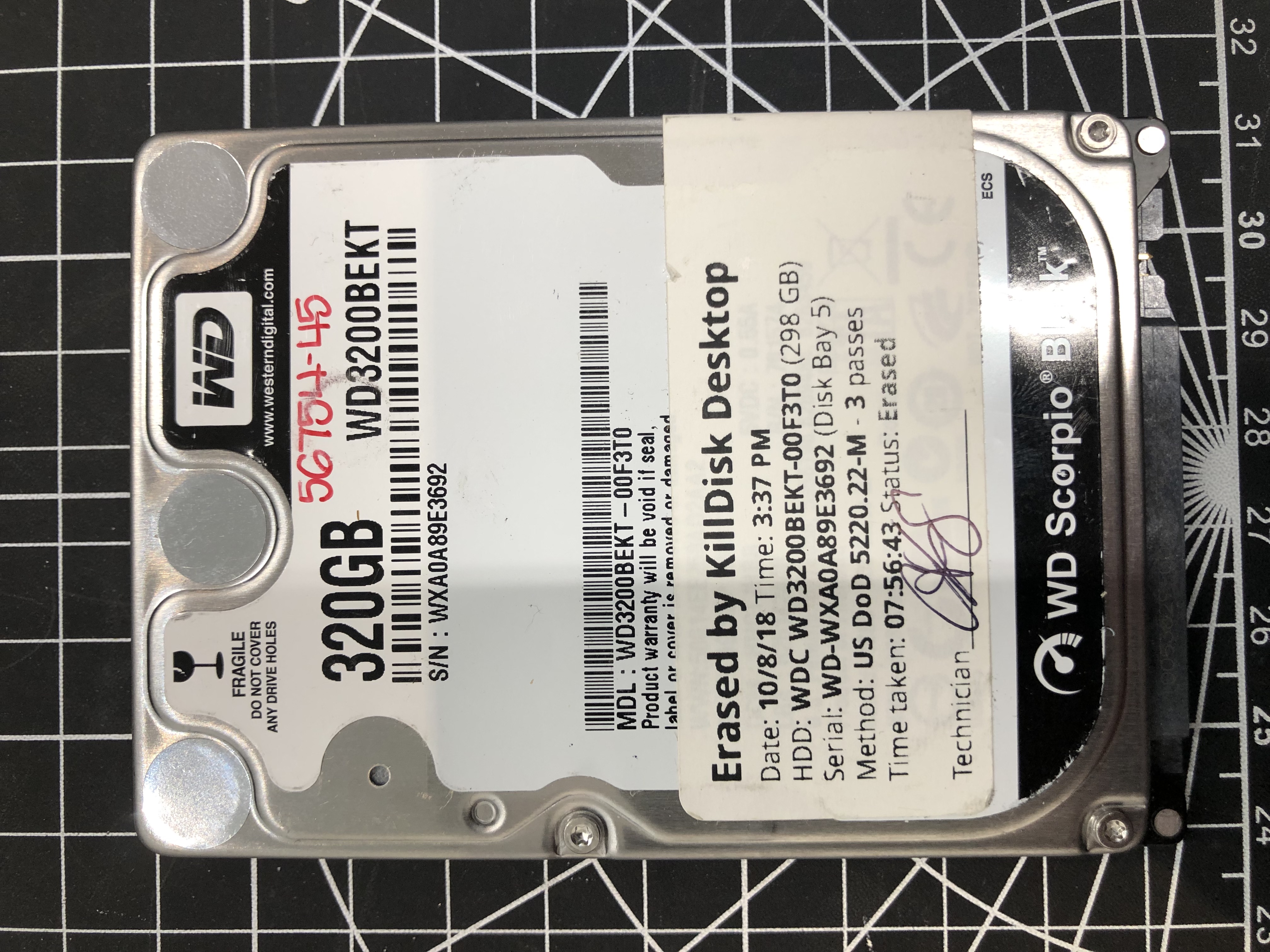 WD 320GB WD3200BEKT 2.5" SATA HDD Pre-Owned β image 1