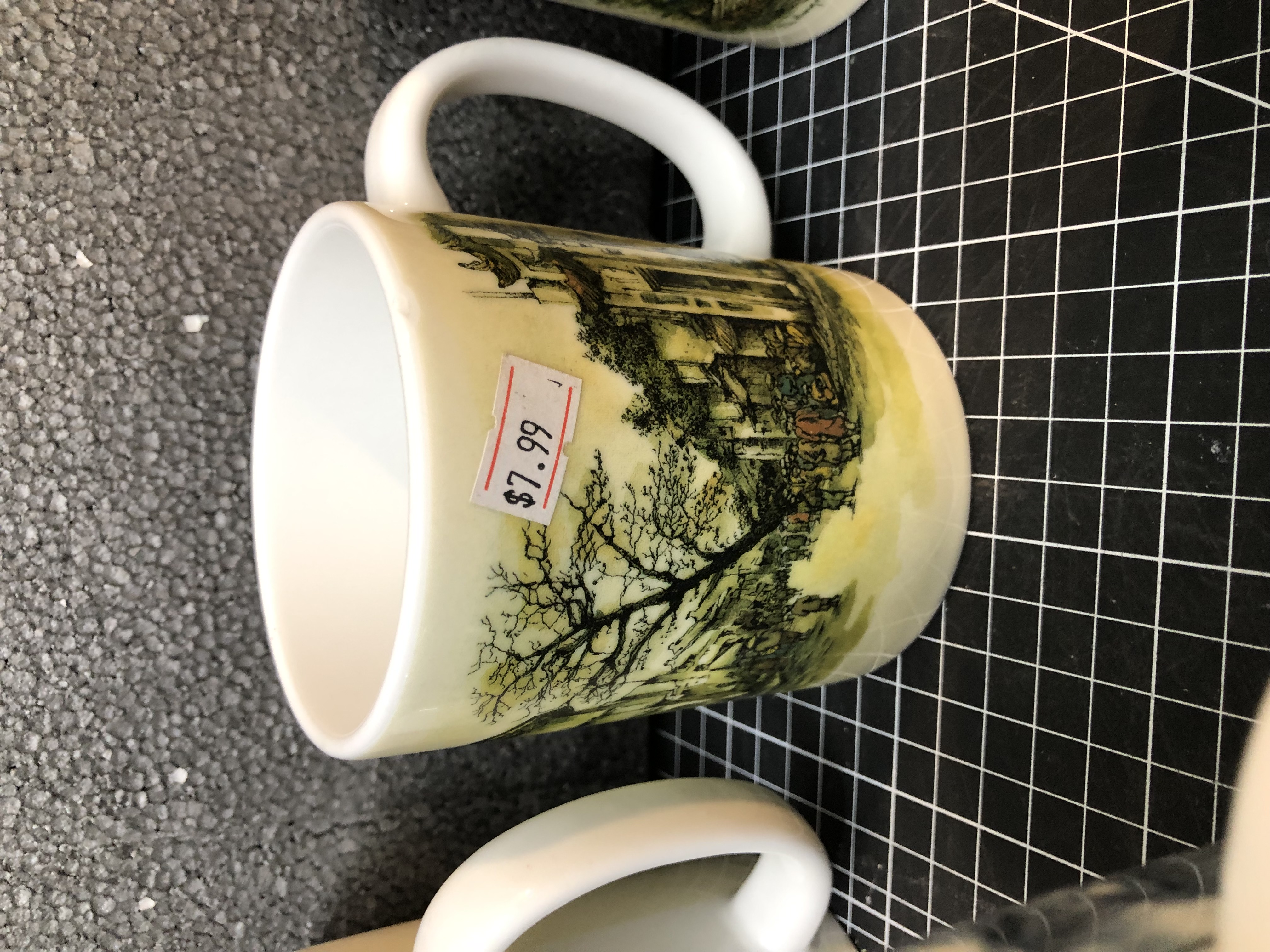 Set of 7 Scenic Ceramic Mugs - New, Durable Design - Thumbnail 5