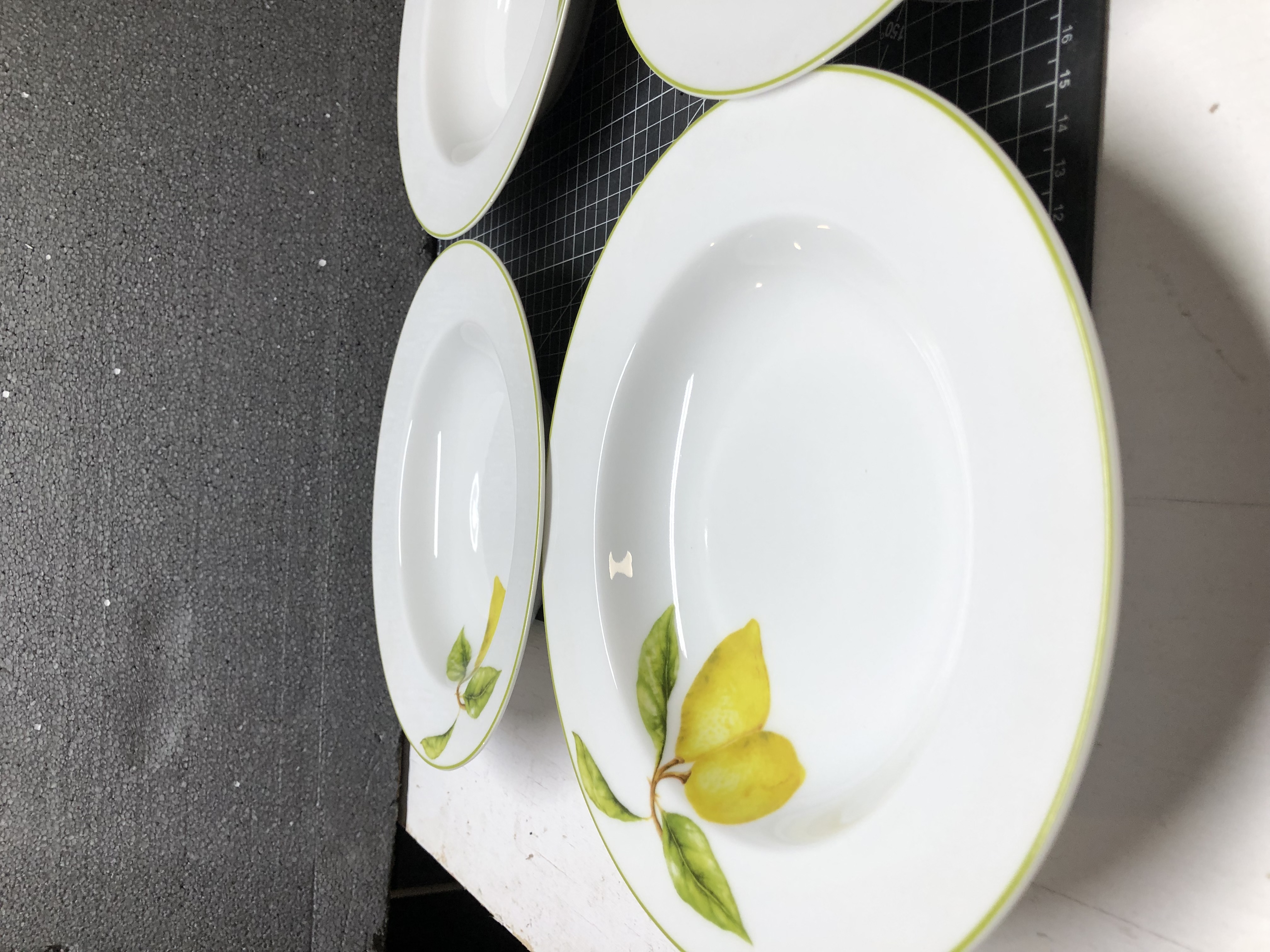 Set of 6 Lemon Patterned Ceramic Plates - New, Elegant Dining Essentials — image 3