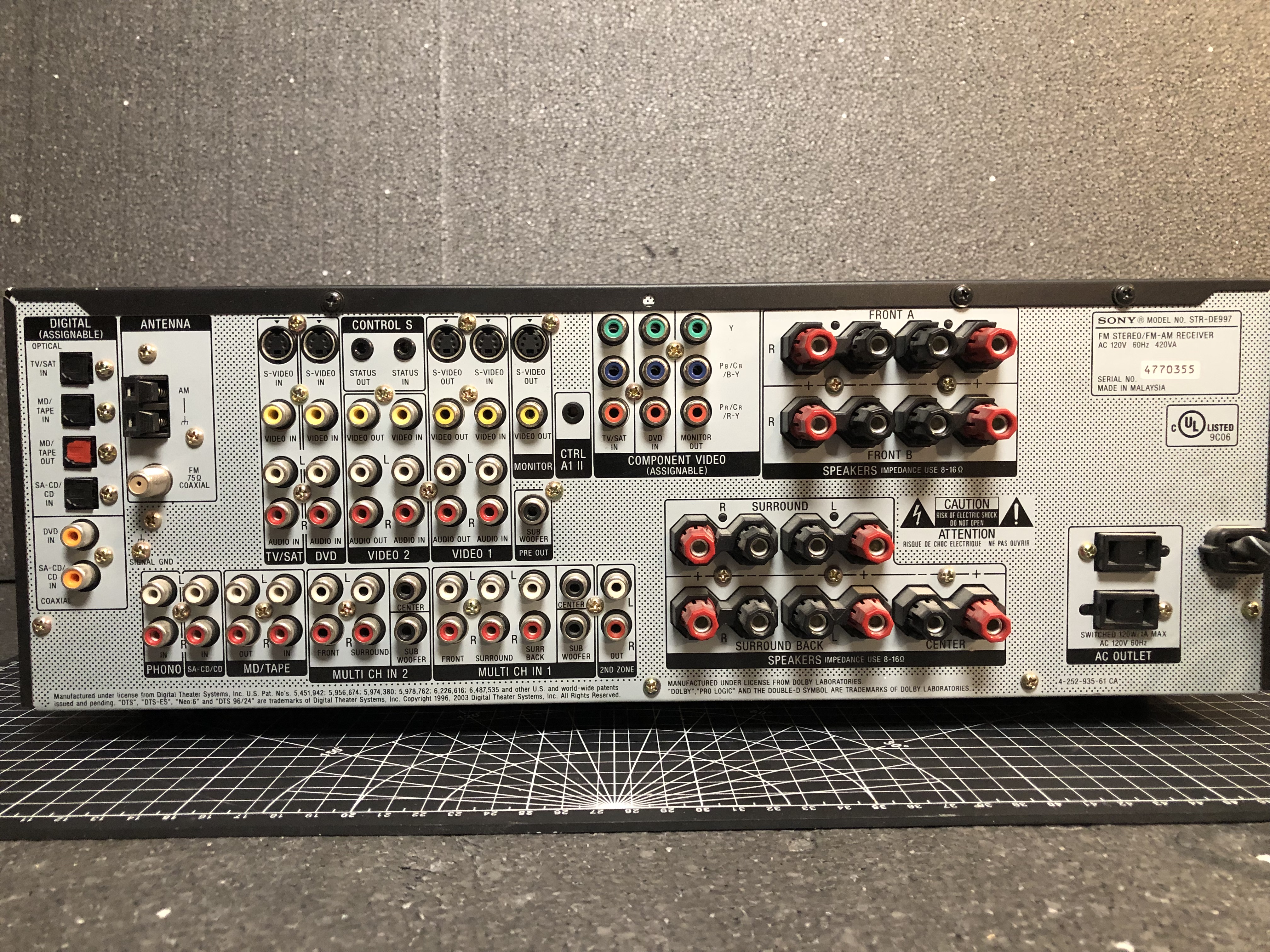 Sony STR-DE997 FM Stereo AM/FM Receiver 120V 60Hz 420VA Pre-Owned β image 3