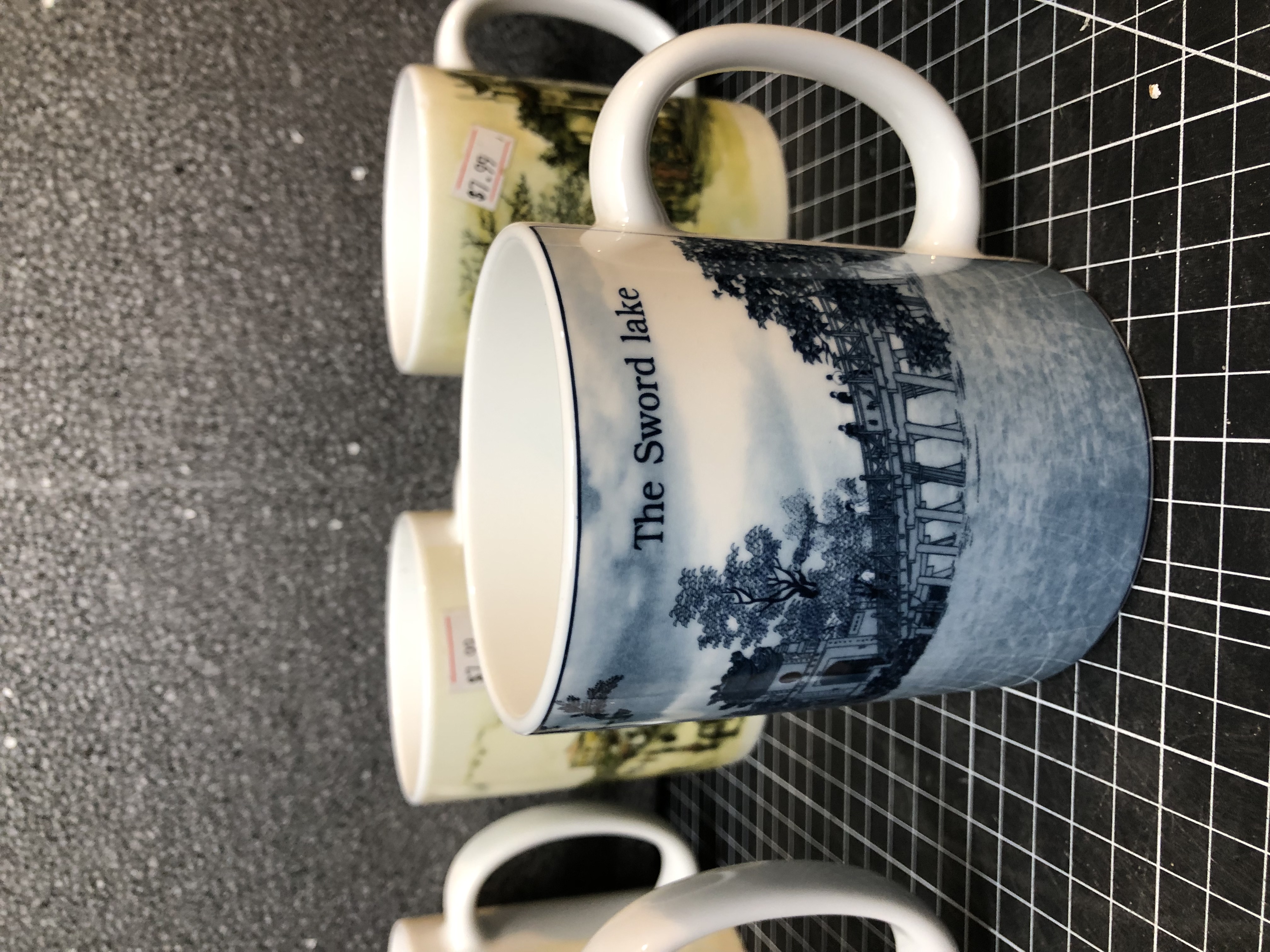 Set of 7 Scenic Ceramic Mugs - New, Durable Design - Thumbnail 3